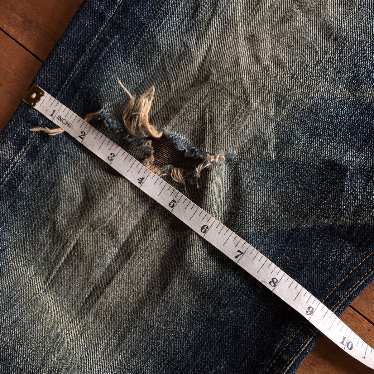 Lee THRASHED DISTRESSED VINTAGE LEE COWBOY ERD GRUNGE JEANS Size US 34 / EU 50 - 7 Thumbnail