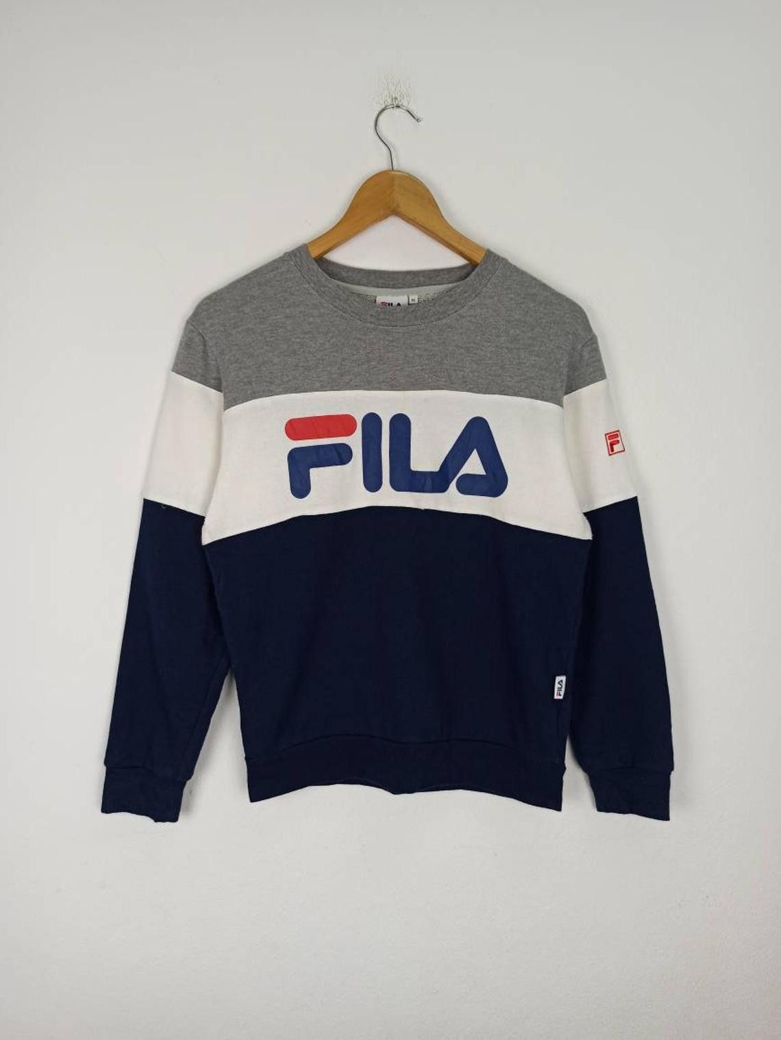Fila Vintage Fila Big Logo Sweatshirts Jumper Crewneck 3 Colour Size US M / EU 48-50 / 2 - 1 Thumbnail
