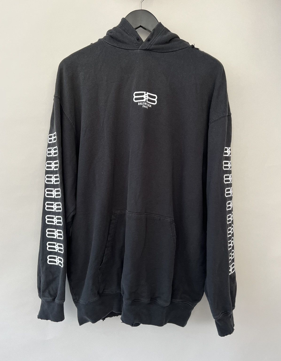 image of Balenciaga Bb Paris Icon Hoodie in Black, Men's (Size Small)