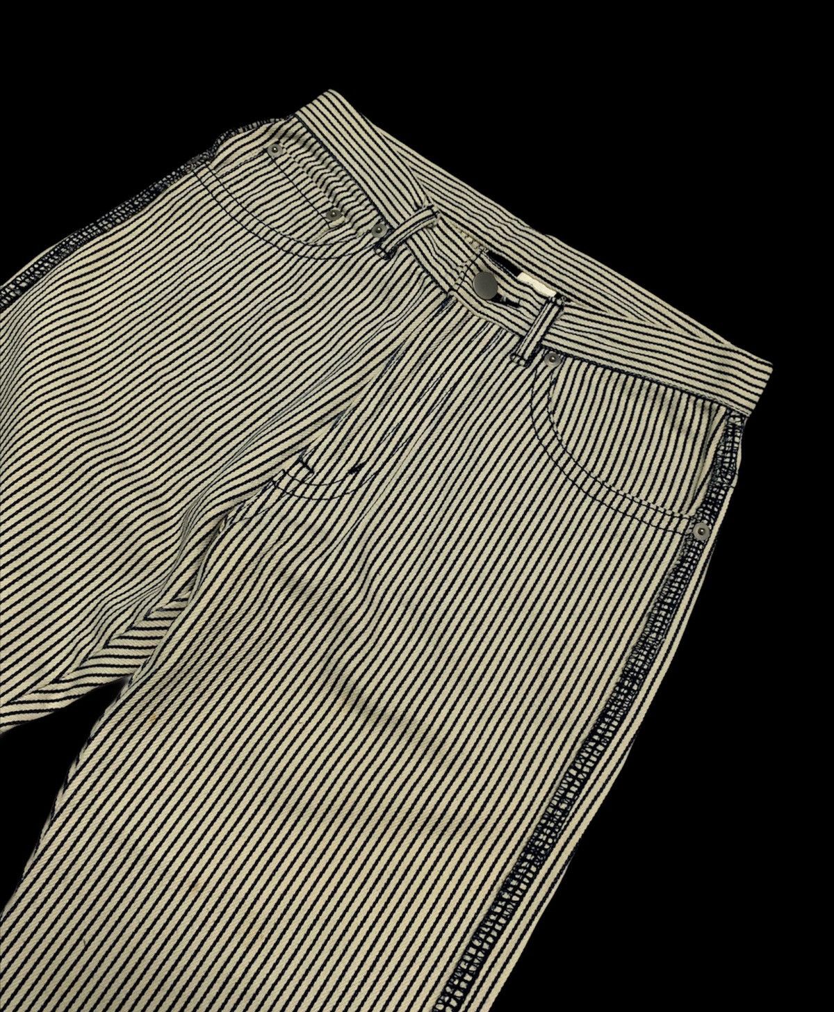 Comme des Garcons Homme Plus 🇯🇵AW03 Comme Des Garcons Striped Flared Pants Jail Prison Size US 26 / EU 42 - 1 Thumbnail