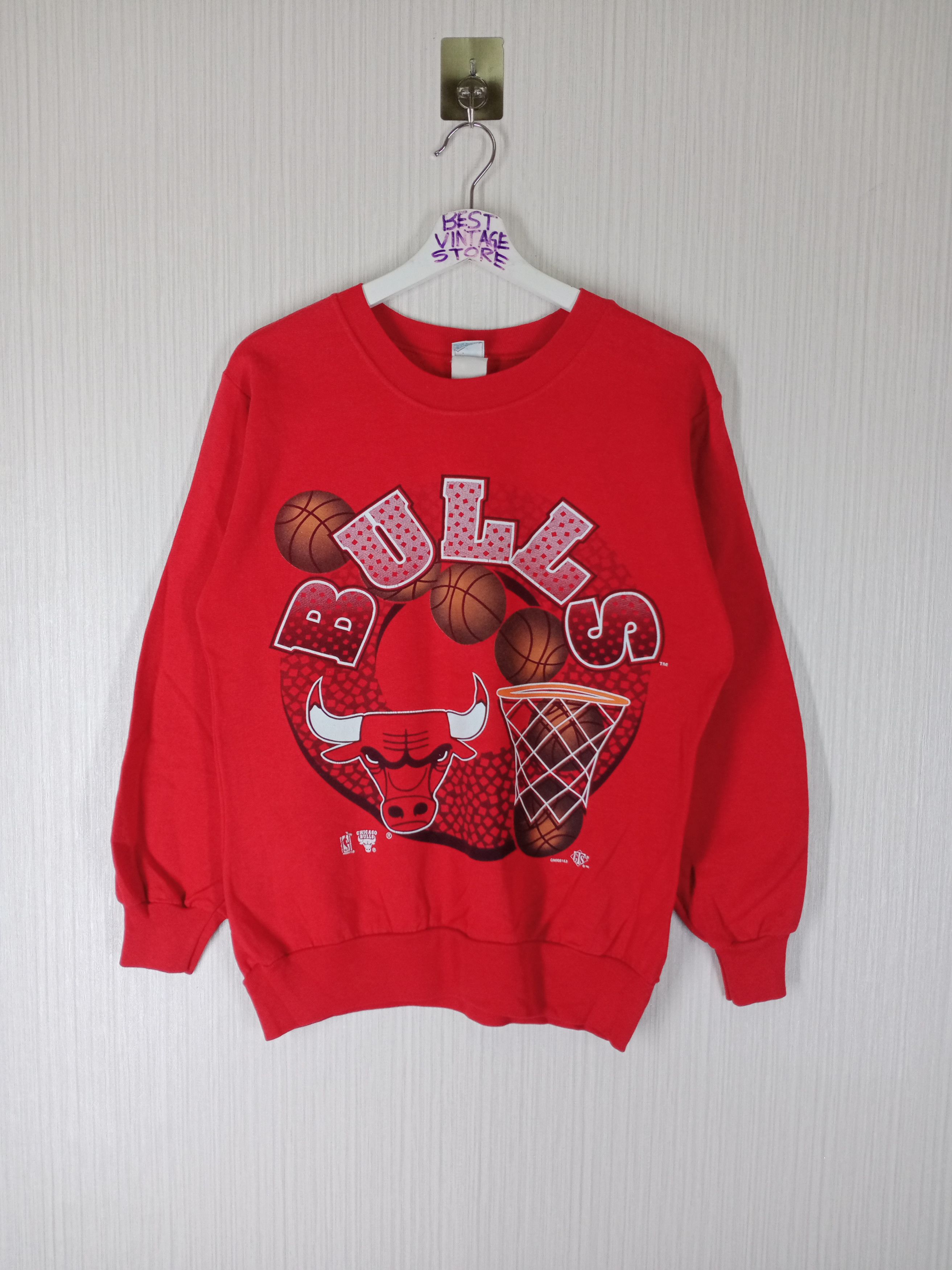 NBA Vintage 90s Chicago Bulls Red Sweatshirt Big Logo Size US M / EU 48-50 / 2 - 1 Thumbnail