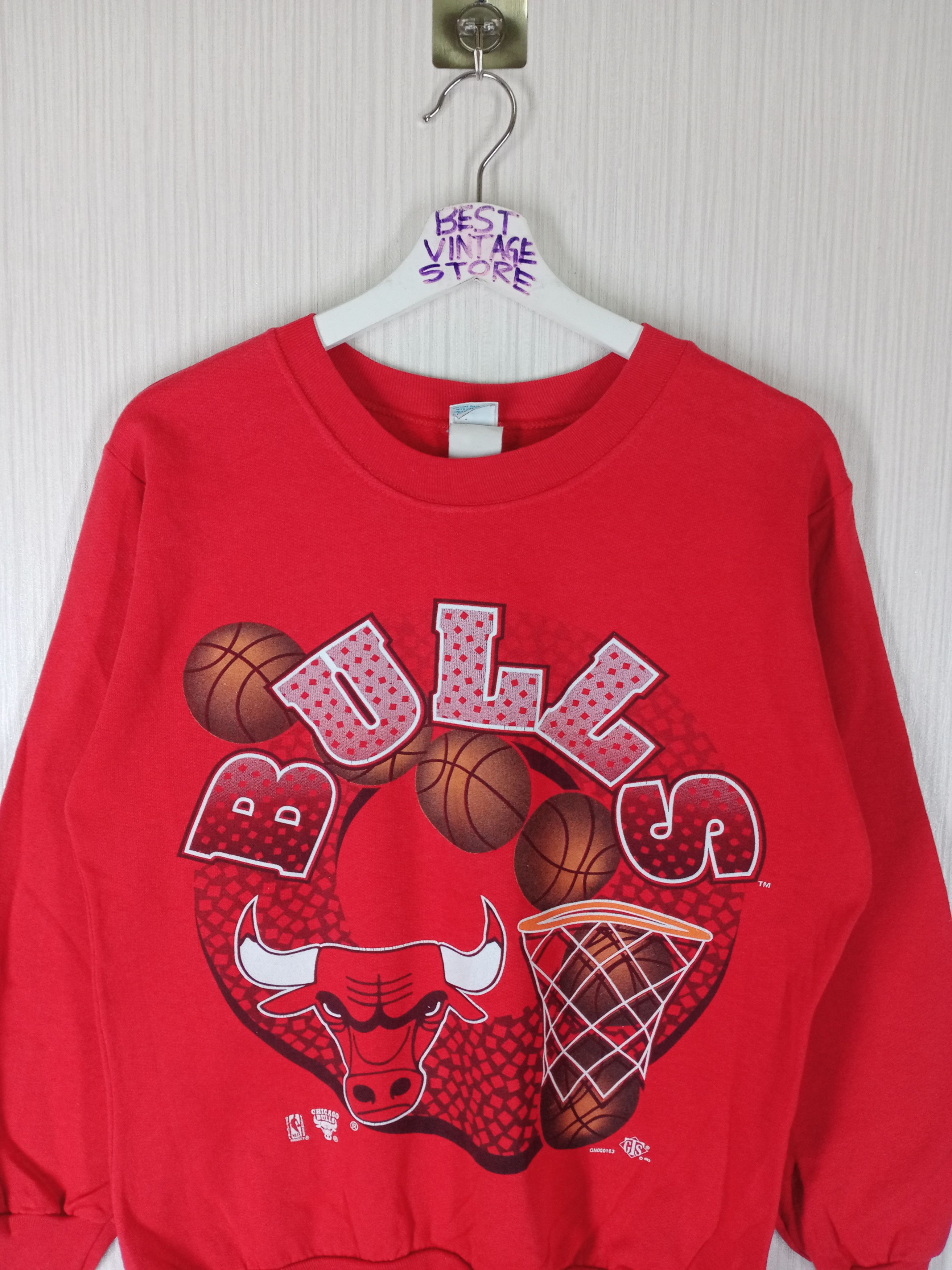 NBA Vintage 90s Chicago Bulls Red Sweatshirt Big Logo Size US M / EU 48-50 / 2 - 3 Thumbnail