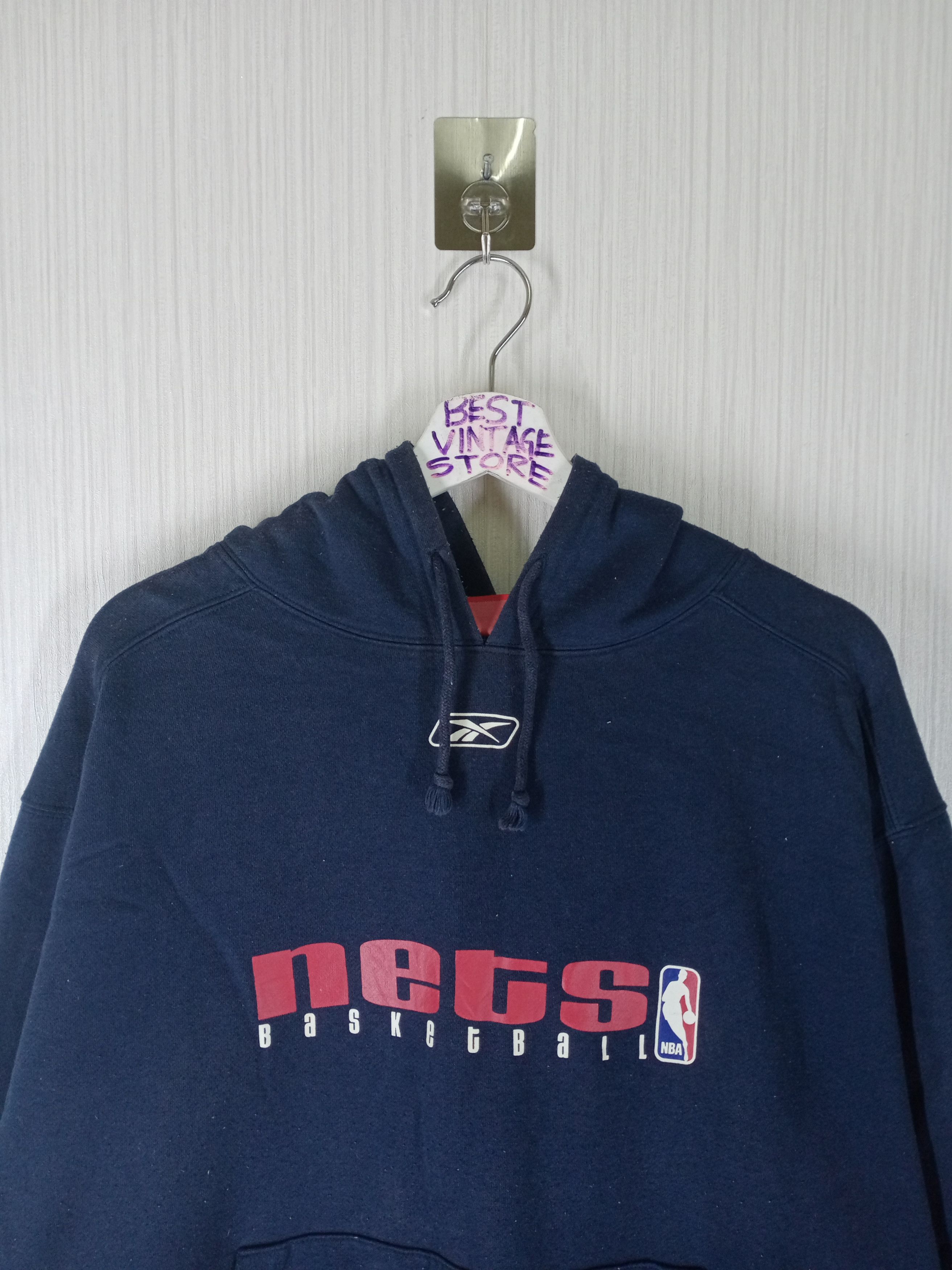 NBA Vintage 90s Nets NBA Basketball Hoodie Sweatshirt Size US L / EU 52-54 / 3 - 5 Thumbnail