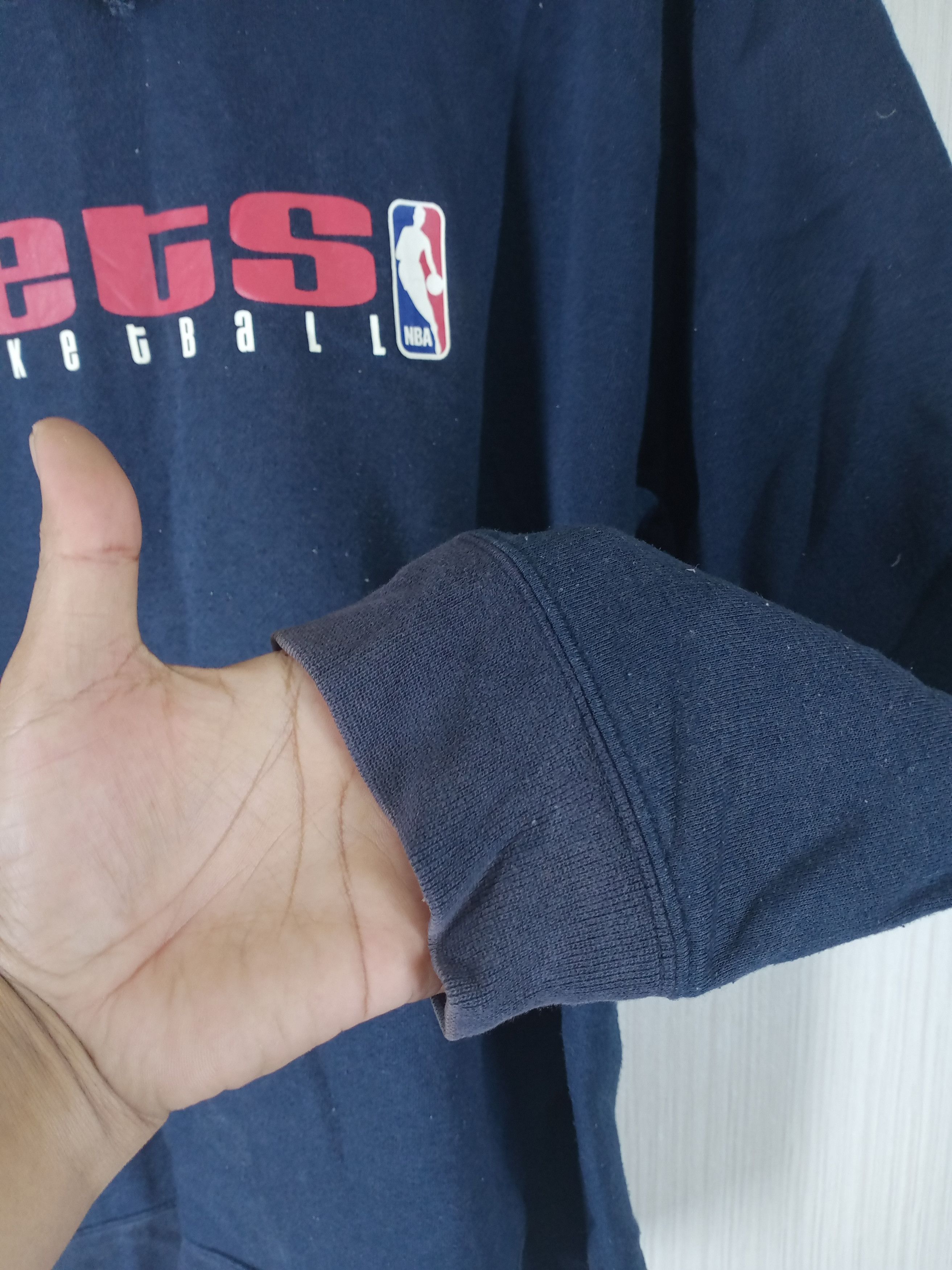 NBA Vintage 90s Nets NBA Basketball Hoodie Sweatshirt Size US L / EU 52-54 / 3 - 4 Thumbnail