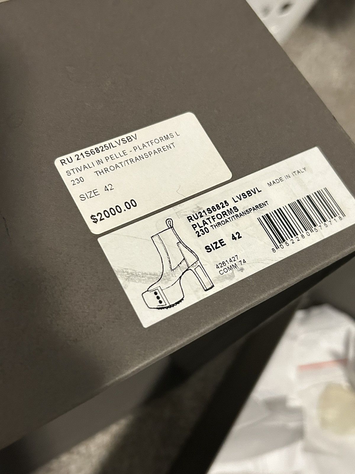 Rick Owens 1/5! THROAT BEVEL KISS BOOTS Size US 9 / EU 42 - 6 Thumbnail
