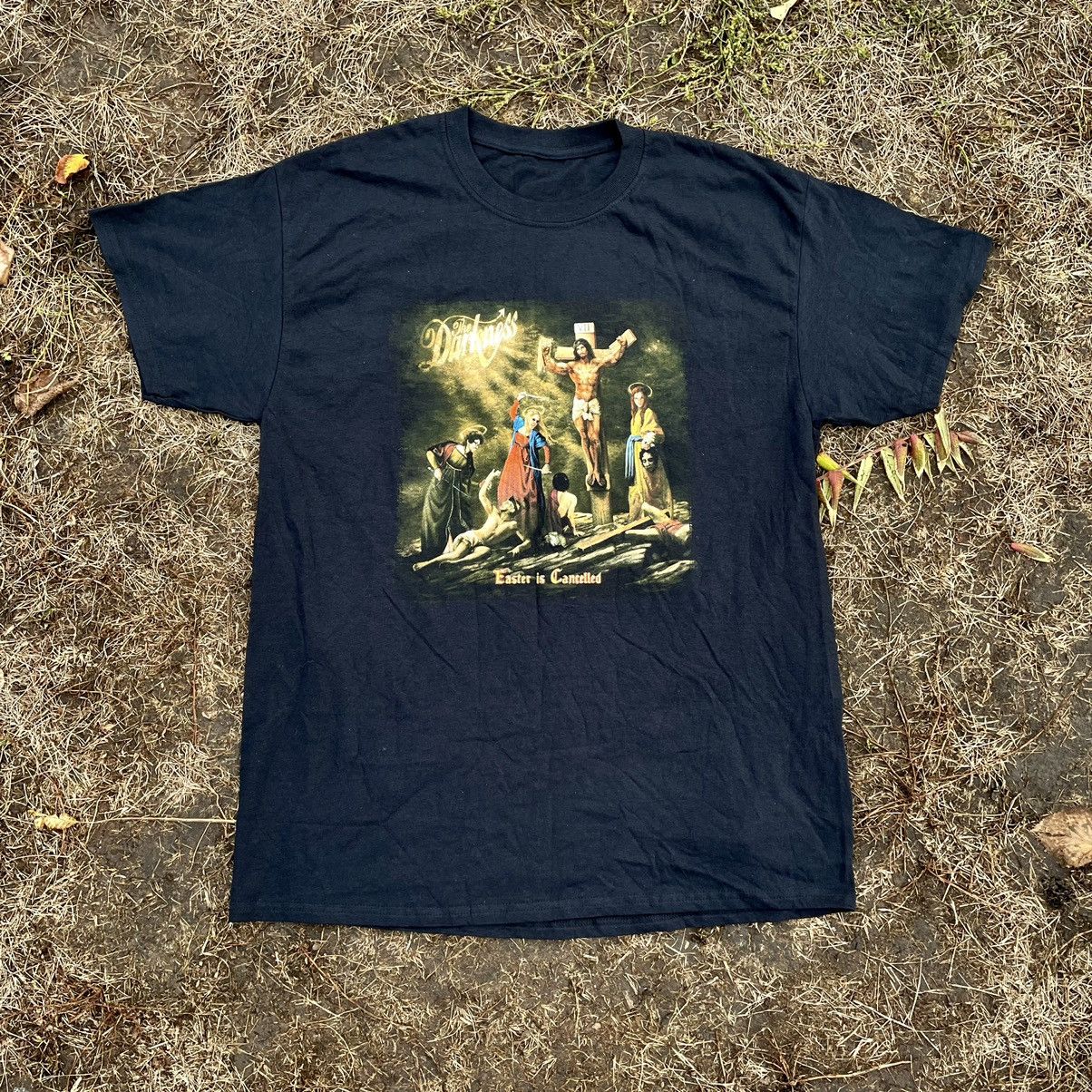 Vintage Vintage Y2K Goth Religion Graphic Tee Sun Faded Black XL Size US XL / EU 56 / 4 - 1 Thumbnail