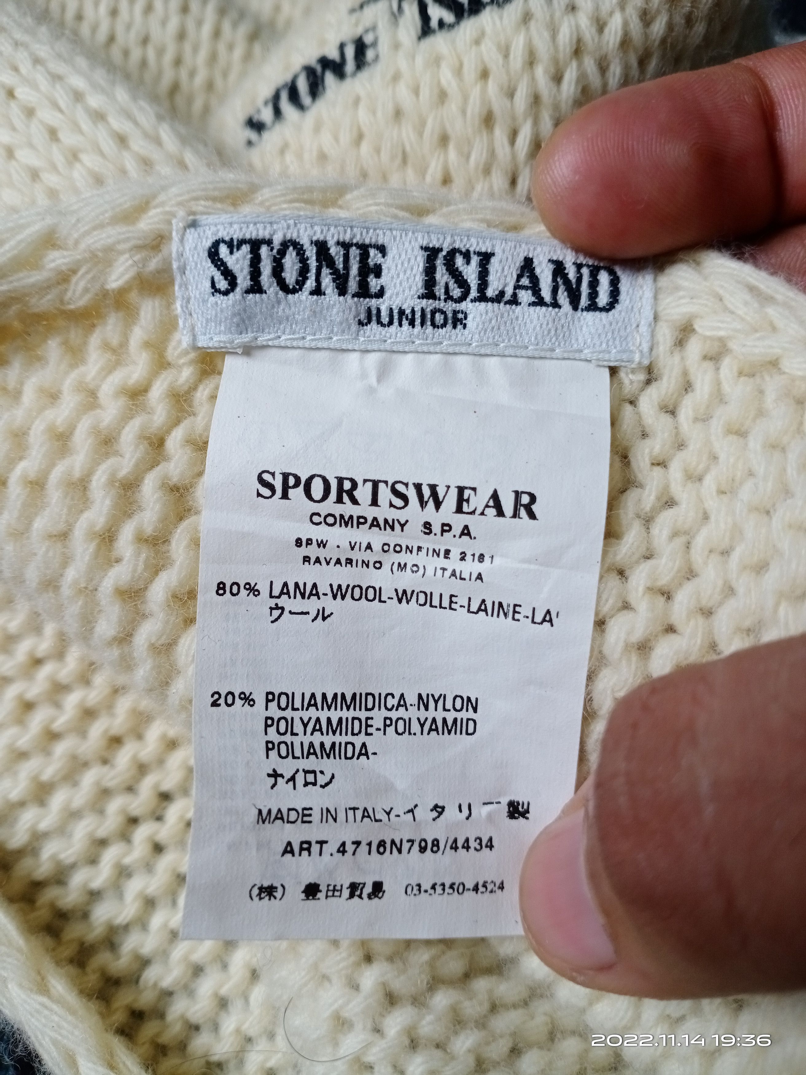 Stone Island 💥RARE💥Vintage A/W 2007 Stone Island Junior Wool Scarf Size ONE SIZE - 4 Thumbnail
