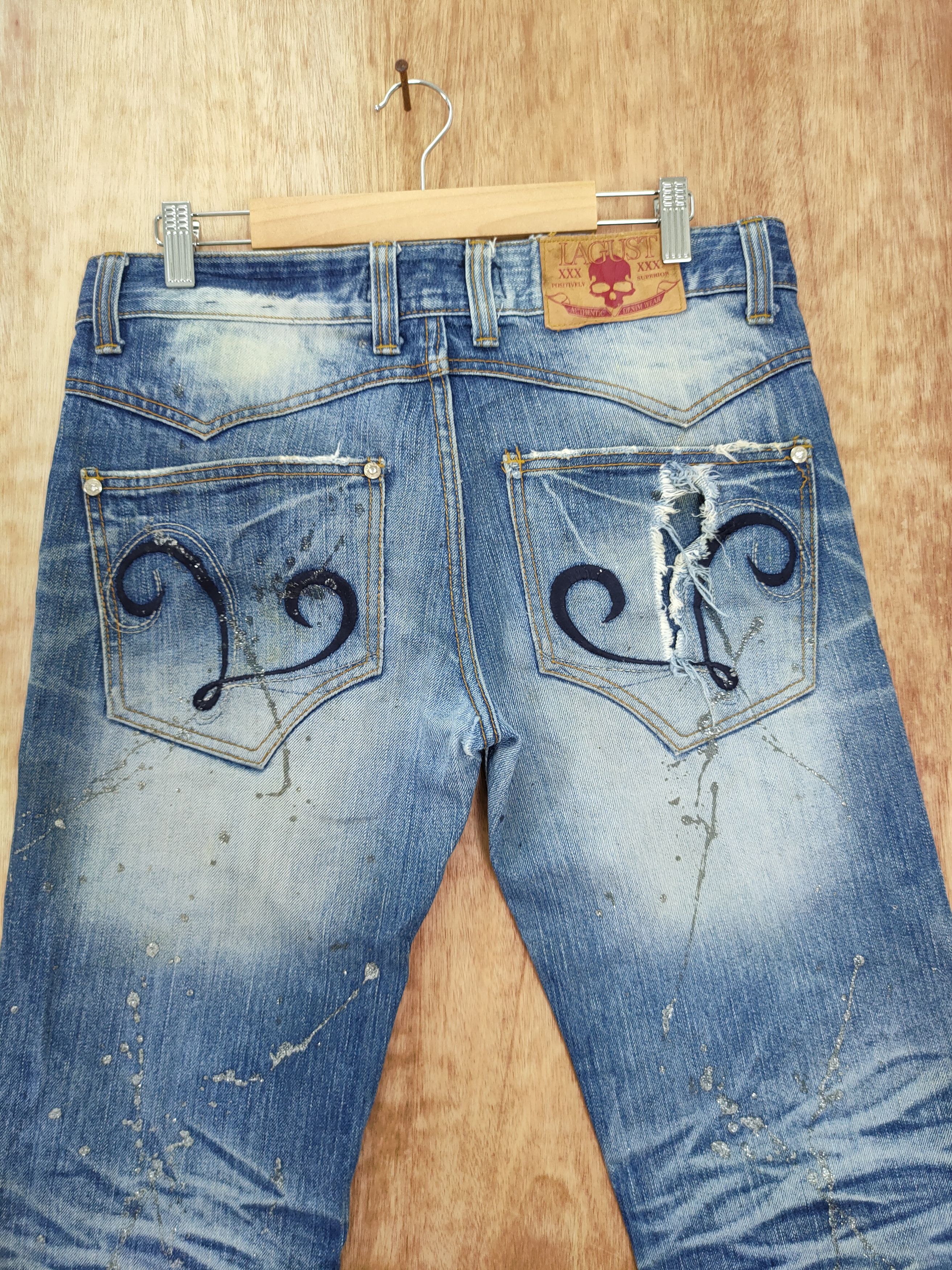 Japanese Brand DLL Lagust distressed skull denim streetwear pants #46-089 Size US 34 / EU 50 - 7 Thumbnail