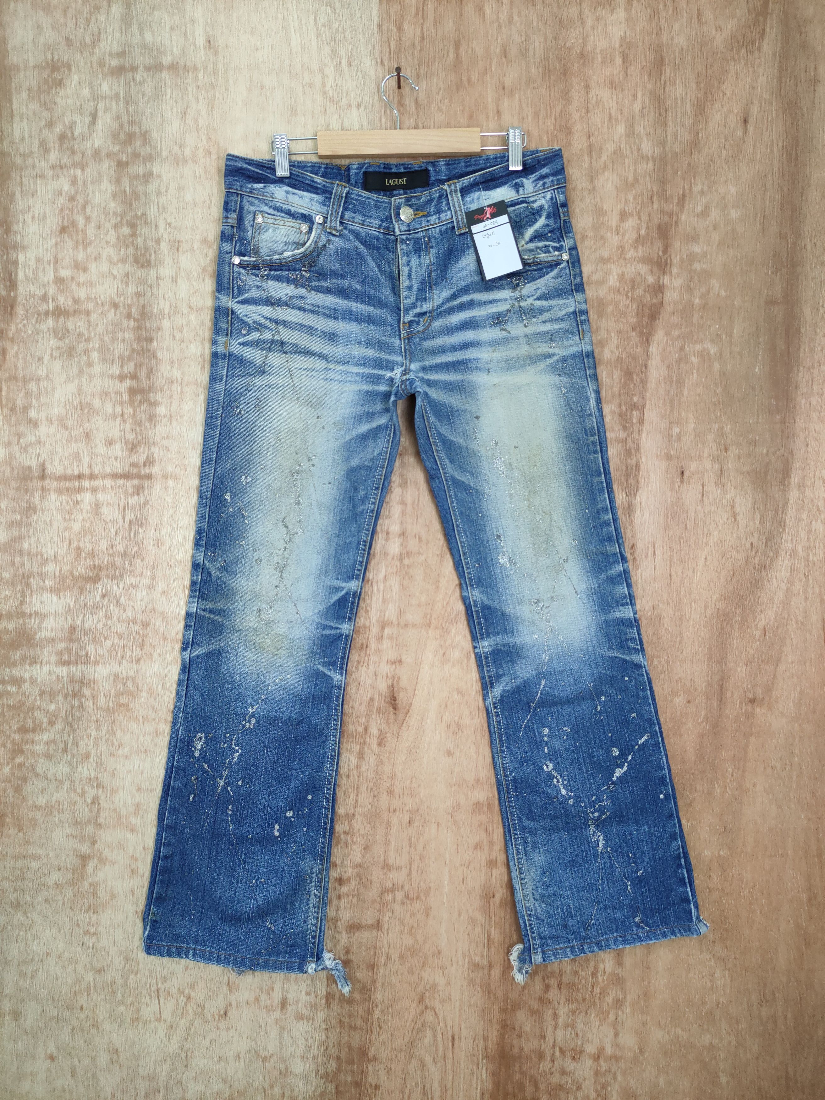 Japanese Brand DLL Lagust distressed skull denim streetwear pants #46-089 Size US 34 / EU 50 - 2 Thumbnail