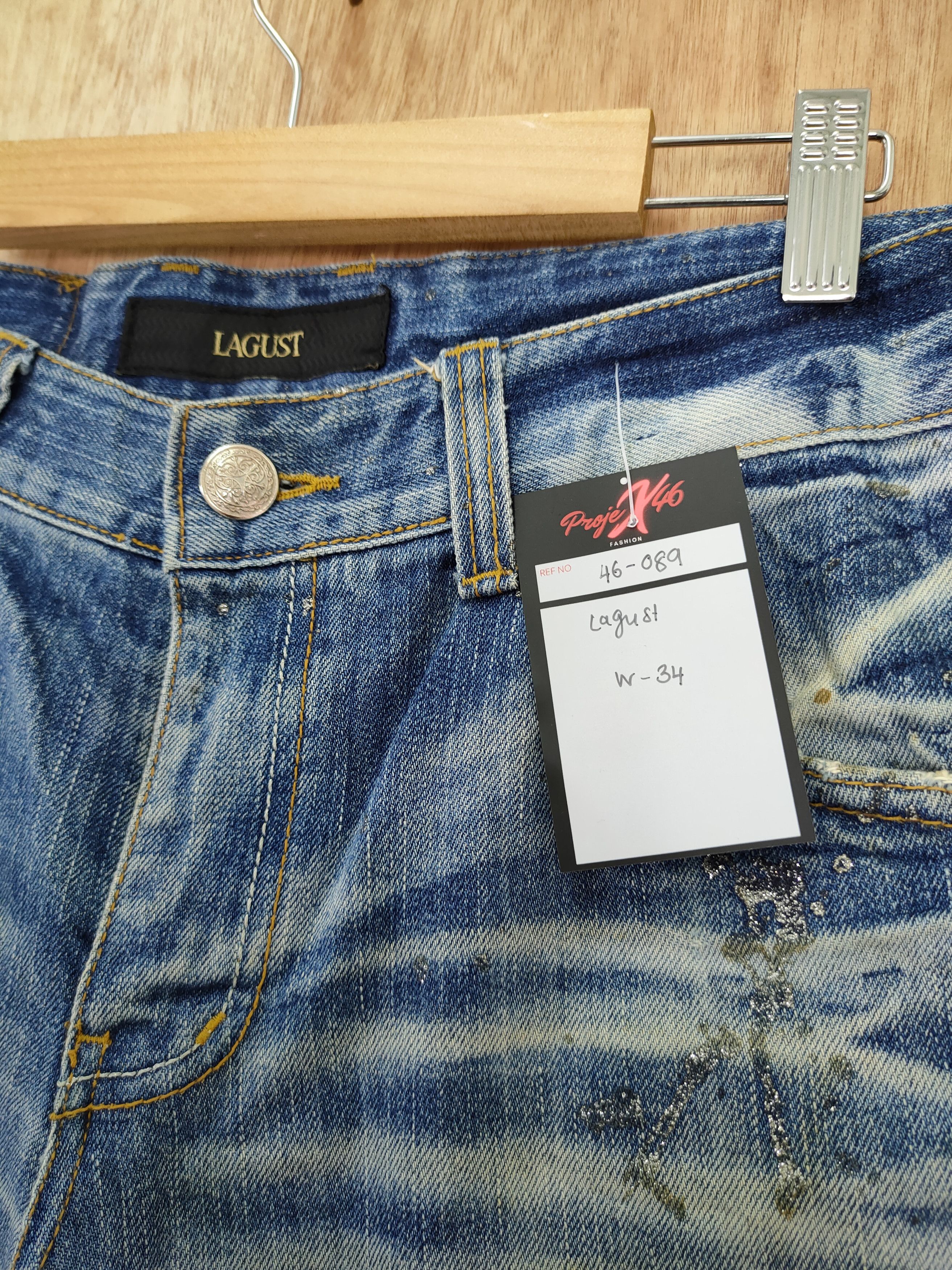Japanese Brand DLL Lagust distressed skull denim streetwear pants #46-089 Size US 34 / EU 50 - 5 Thumbnail