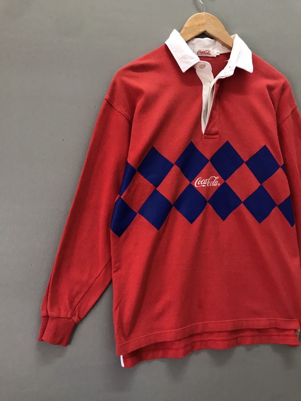 Coca Cola Vintage 90s Coca Cola Rugby Longsleeve Shirt Size US L / EU 52-54 / 3 - 2 Thumbnail