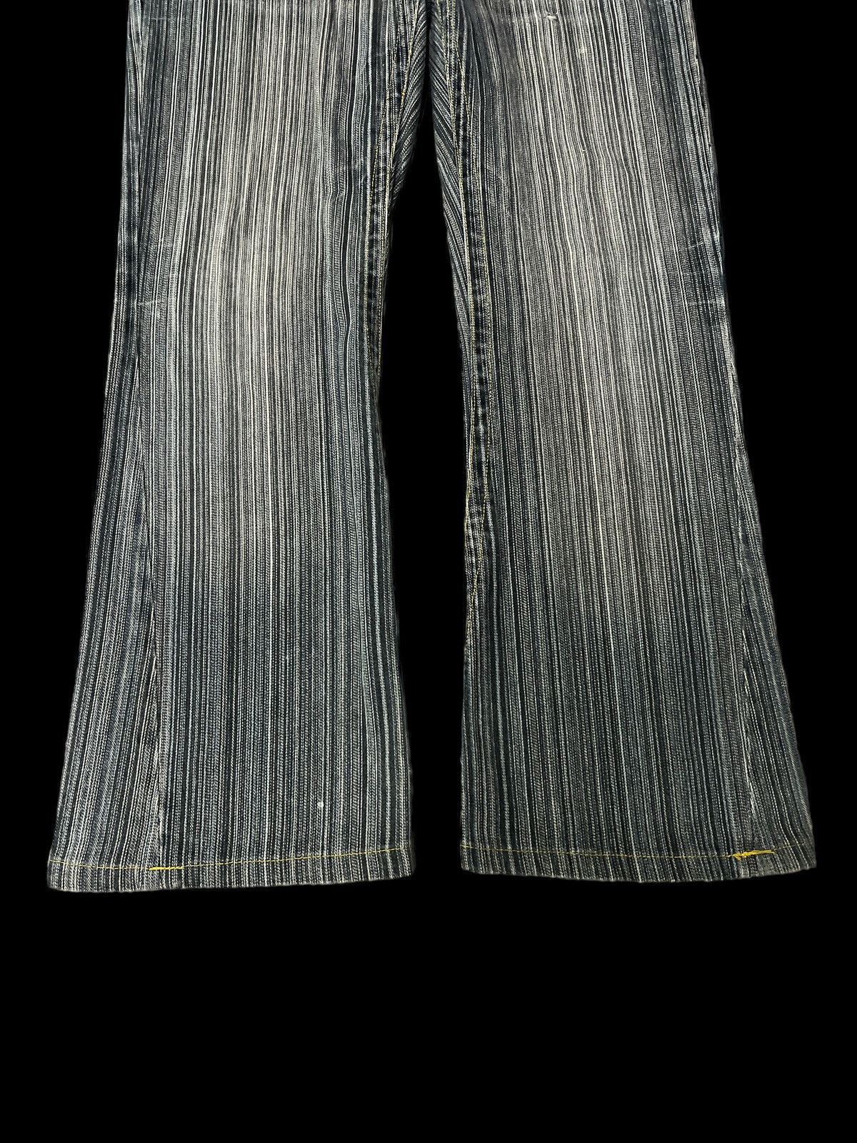 Japanese Brand × Vintage FLARED💥THRASHED STRIPE IKKA DENIM PANT Size US 31 - 3 Thumbnail