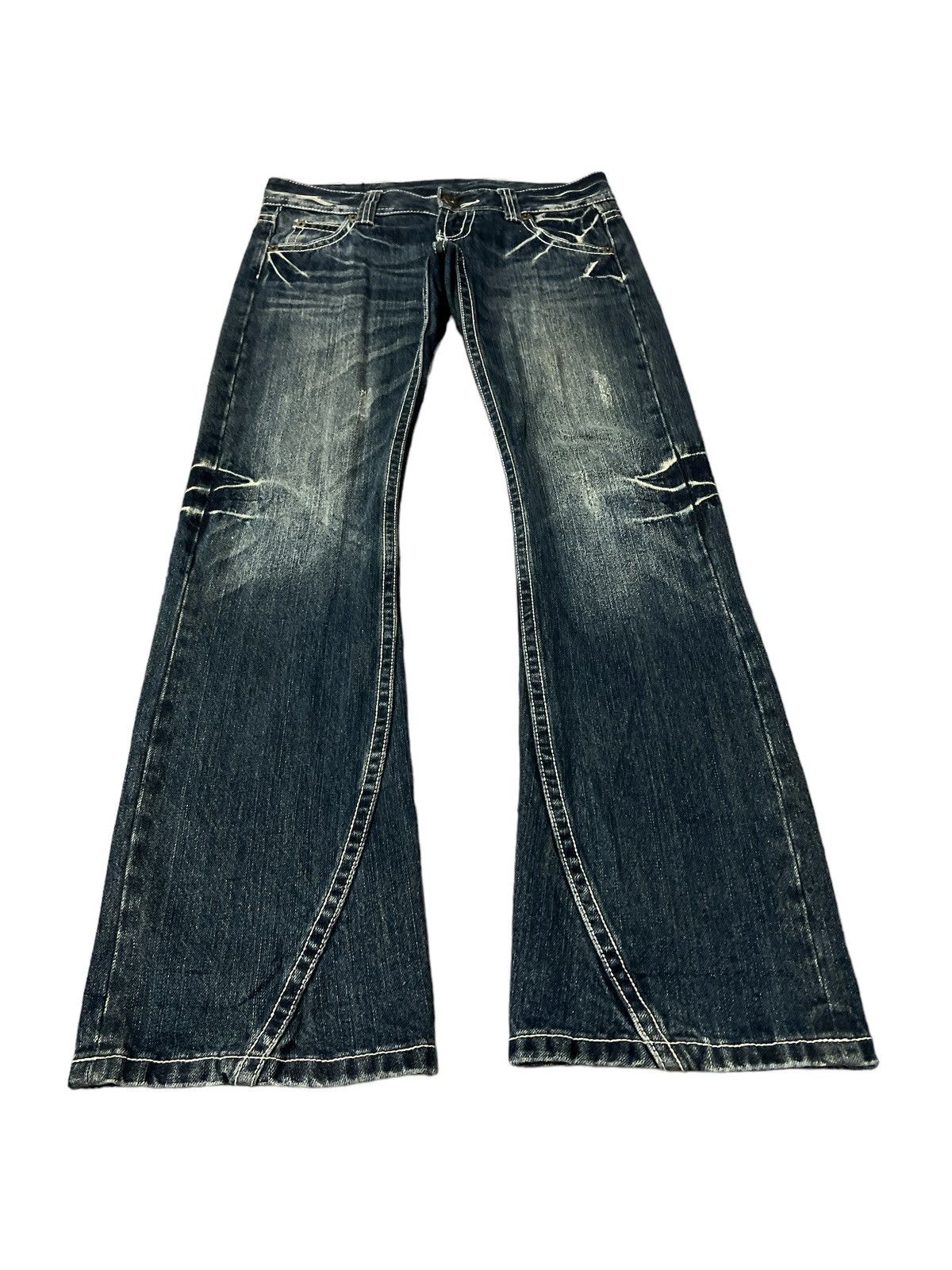 Vintage FLARED💥VENCE JEANS DISTRESSED DENIM PANT Size US 30 / EU 46 - 4 Thumbnail