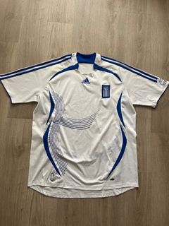 Retro 2004 Greece Home Soccer Jersey - Kitsociety