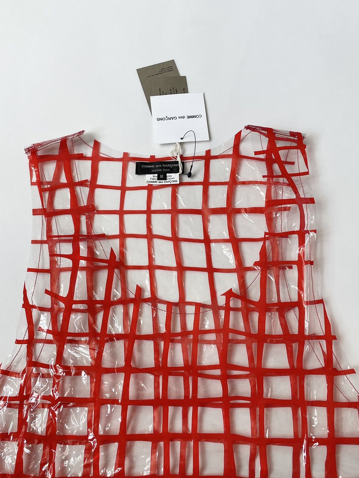Comme des Garcons Homme Plus S/S 17 Clear PVC Grid Print Vest Size US M / EU 48-50 / 2 - 3 Thumbnail