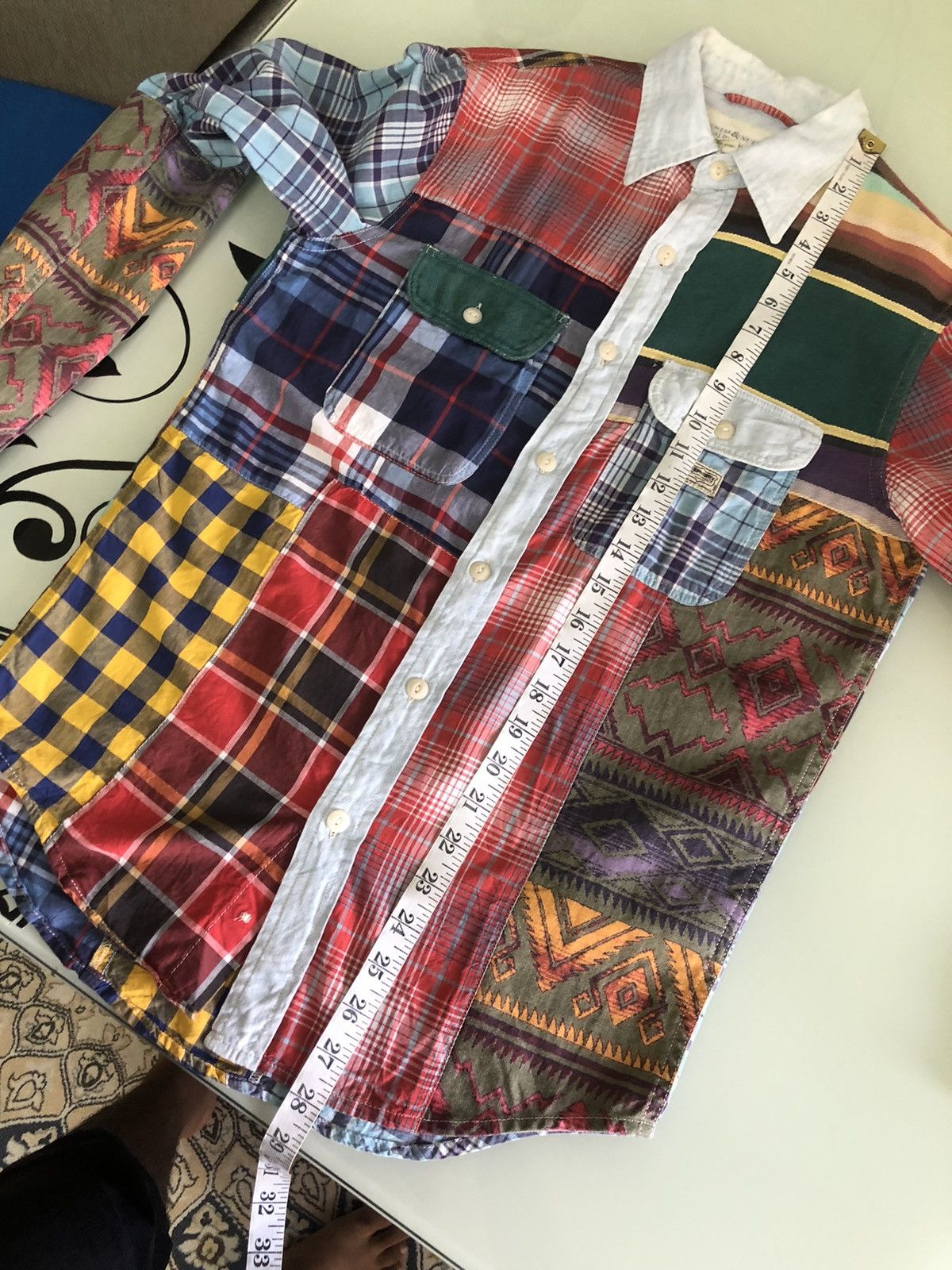 Ralph Lauren Vintage Denim & Supply Ralph Lauren Patchwork Sashiko Shirt Size US XS / EU 42 / 0 - 21 Thumbnail