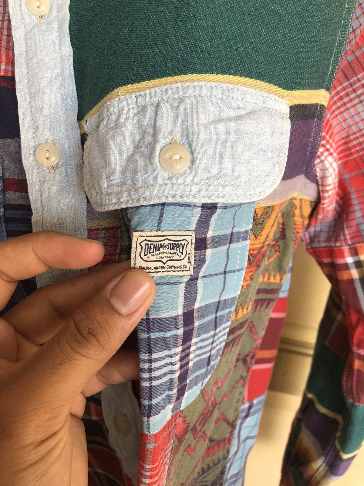 Ralph Lauren Vintage Denim & Supply Ralph Lauren Patchwork Sashiko Shirt Size US XS / EU 42 / 0 - 14 Thumbnail