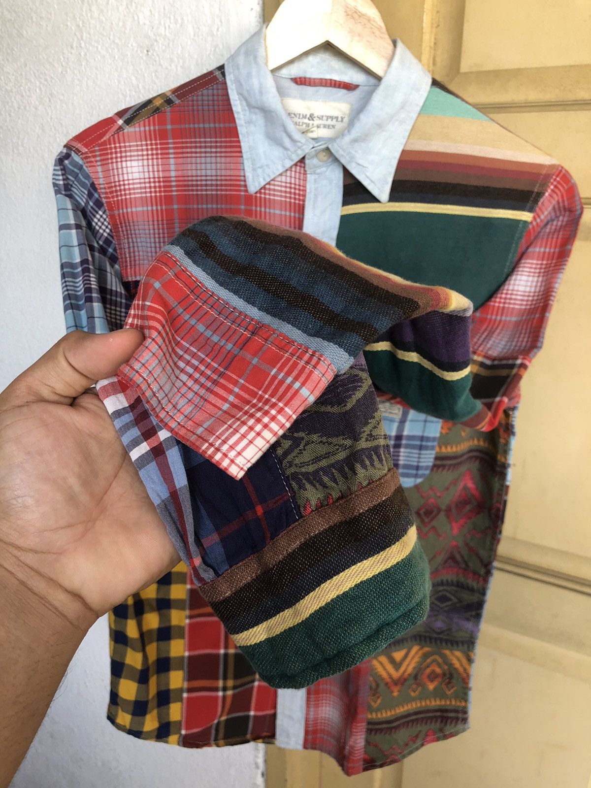 Ralph Lauren Vintage Denim & Supply Ralph Lauren Patchwork Sashiko Shirt Size US XS / EU 42 / 0 - 11 Thumbnail