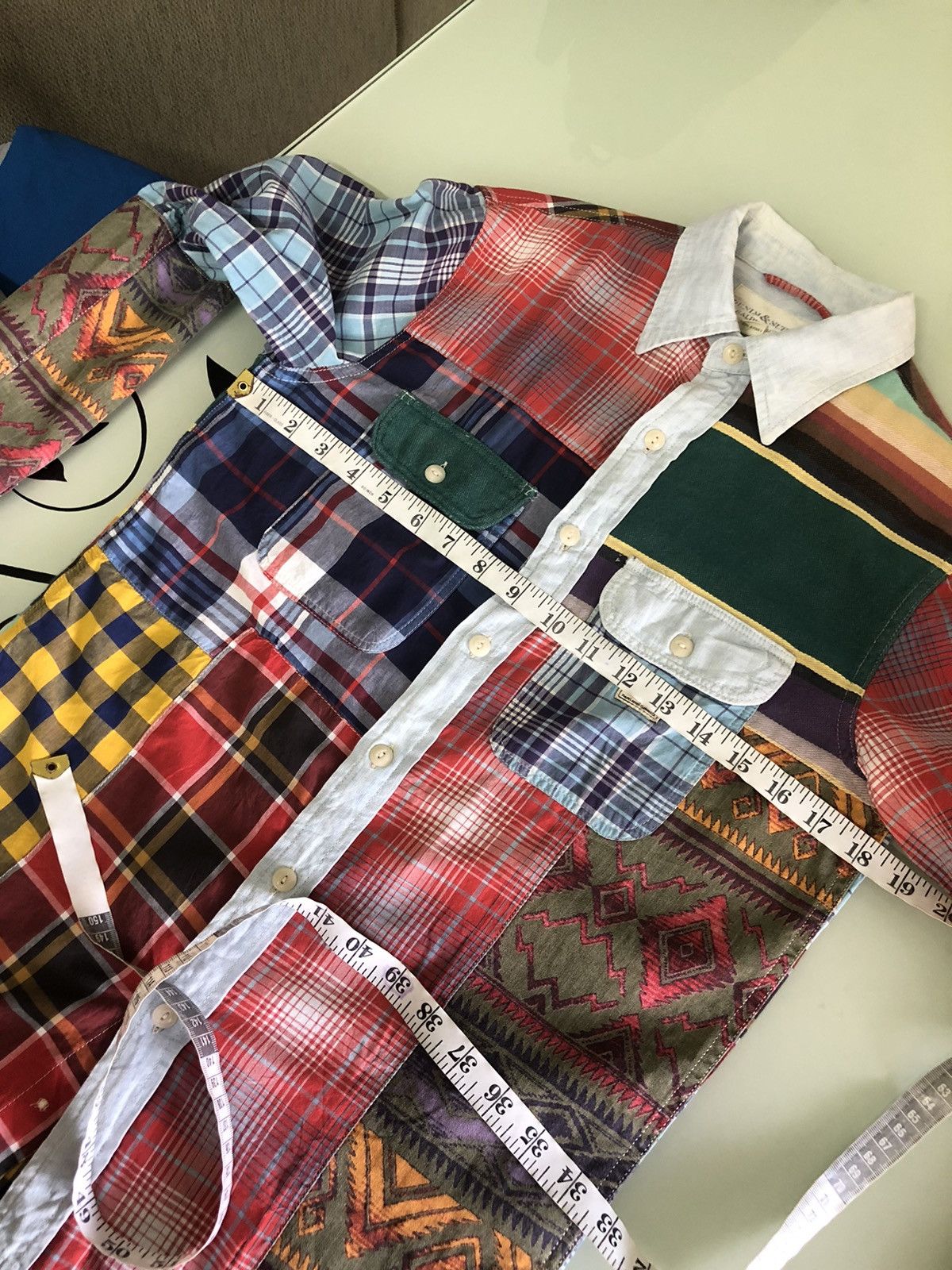 Ralph Lauren Vintage Denim & Supply Ralph Lauren Patchwork Sashiko Shirt Size US XS / EU 42 / 0 - 20 Thumbnail