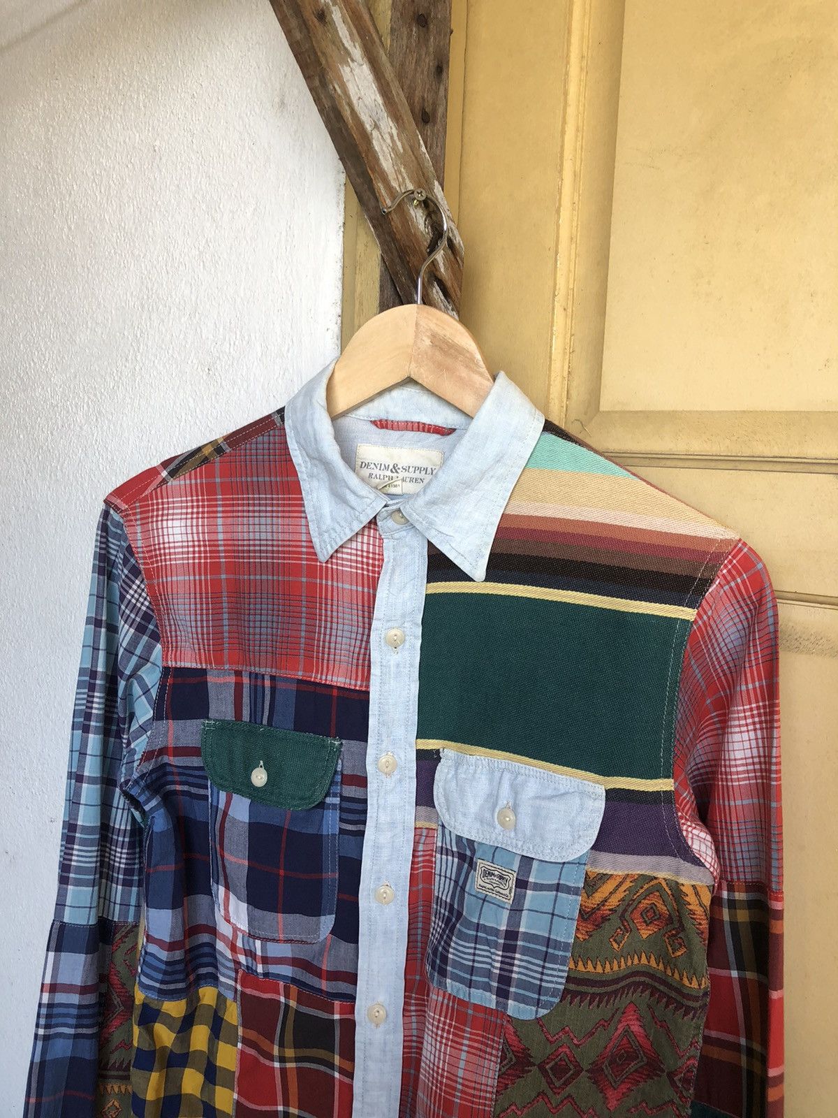 Ralph Lauren Vintage Denim & Supply Ralph Lauren Patchwork Sashiko Shirt Size US XS / EU 42 / 0 - 6 Thumbnail