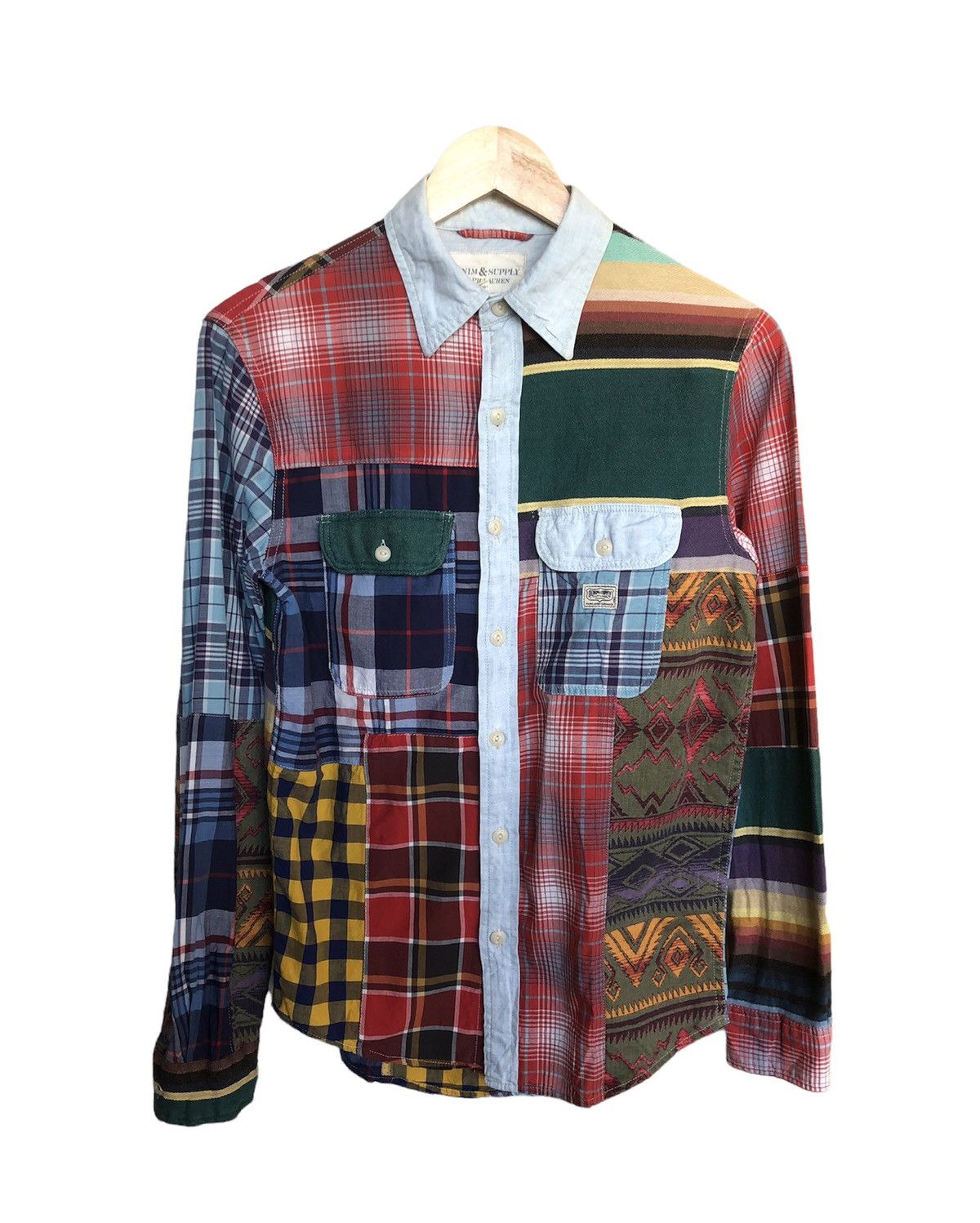 Ralph Lauren Vintage Denim & Supply Ralph Lauren Patchwork Sashiko Shirt Size US XS / EU 42 / 0 - 3 Thumbnail