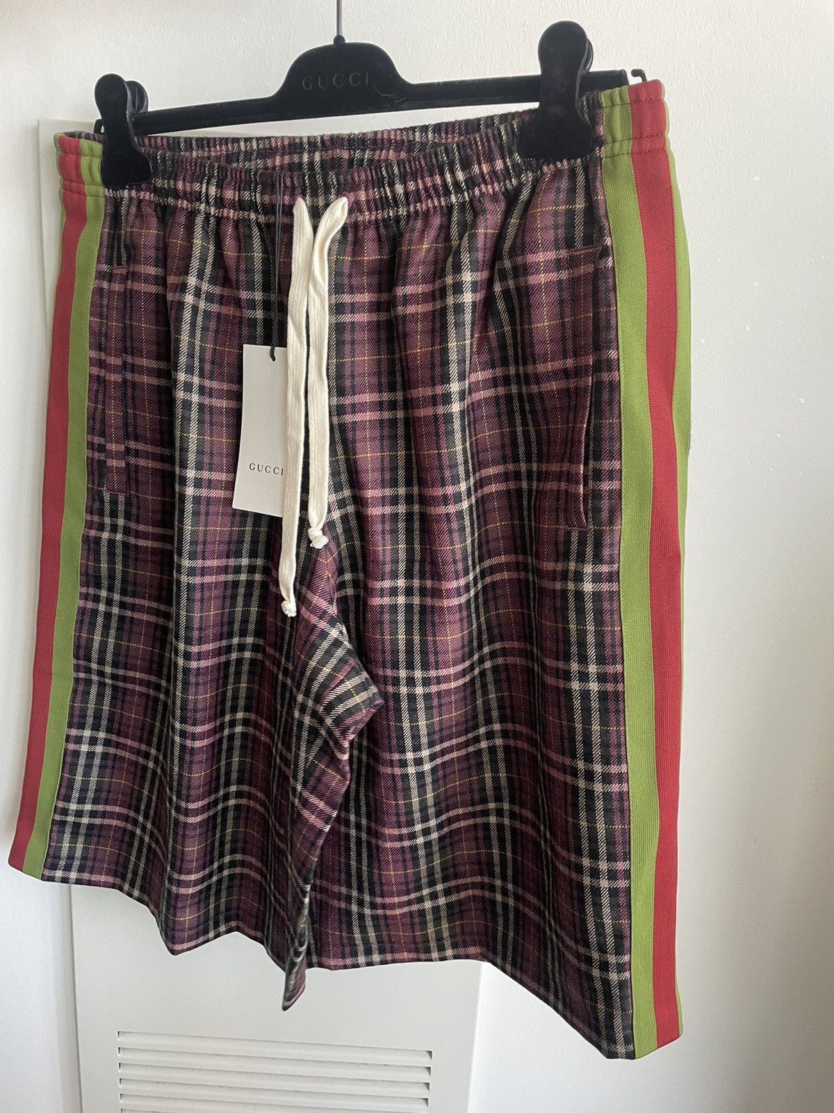 Gucci Oversized Rare Brand New Super Runway Iconic Check Shorts Size US 31 - 24 Thumbnail