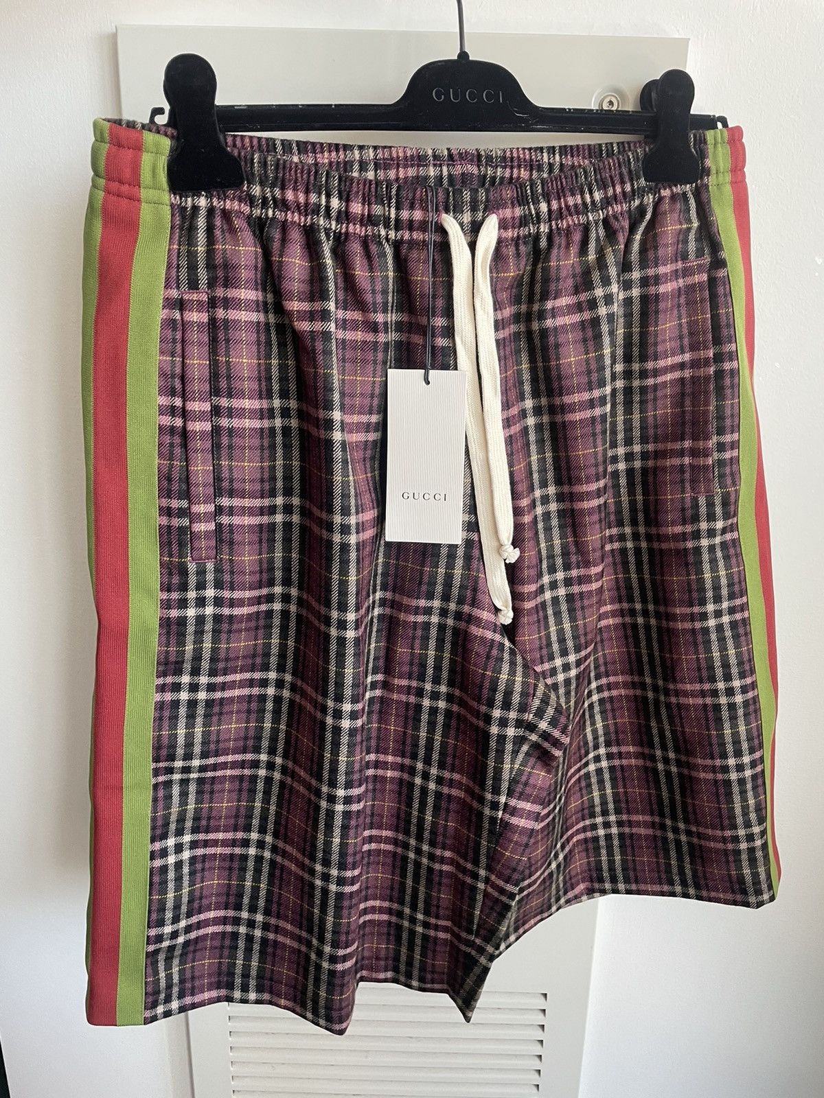 Gucci Oversized Rare Brand New Super Runway Iconic Check Shorts Size US 31 - 21 Thumbnail