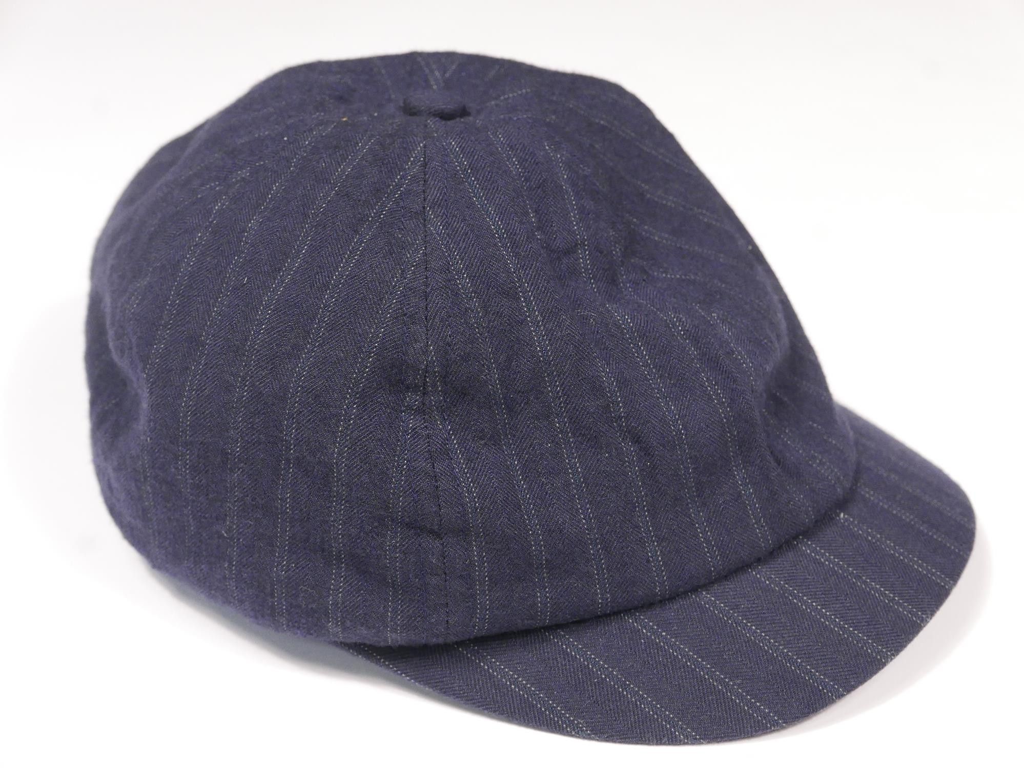 Double Ralph Lauren RRL Newsboy Cap Hat Striped Navy Wool S