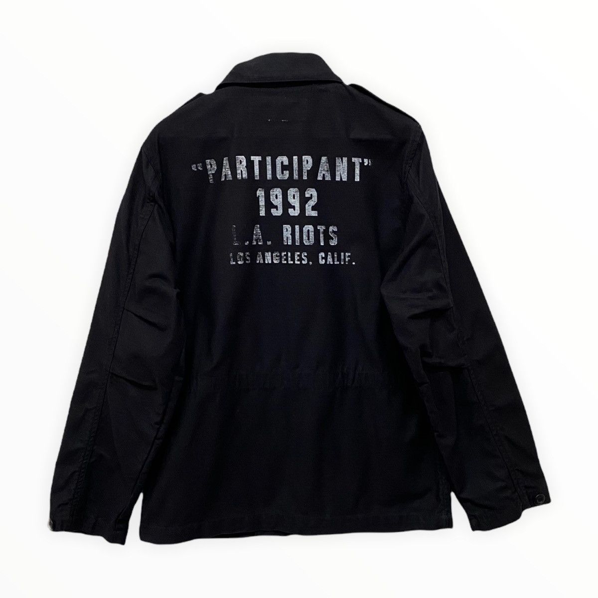 image of Fuck The Population x Fuct Ssdd Participant 1992 L.a Riots Military Jacket in Black (Size Small)
