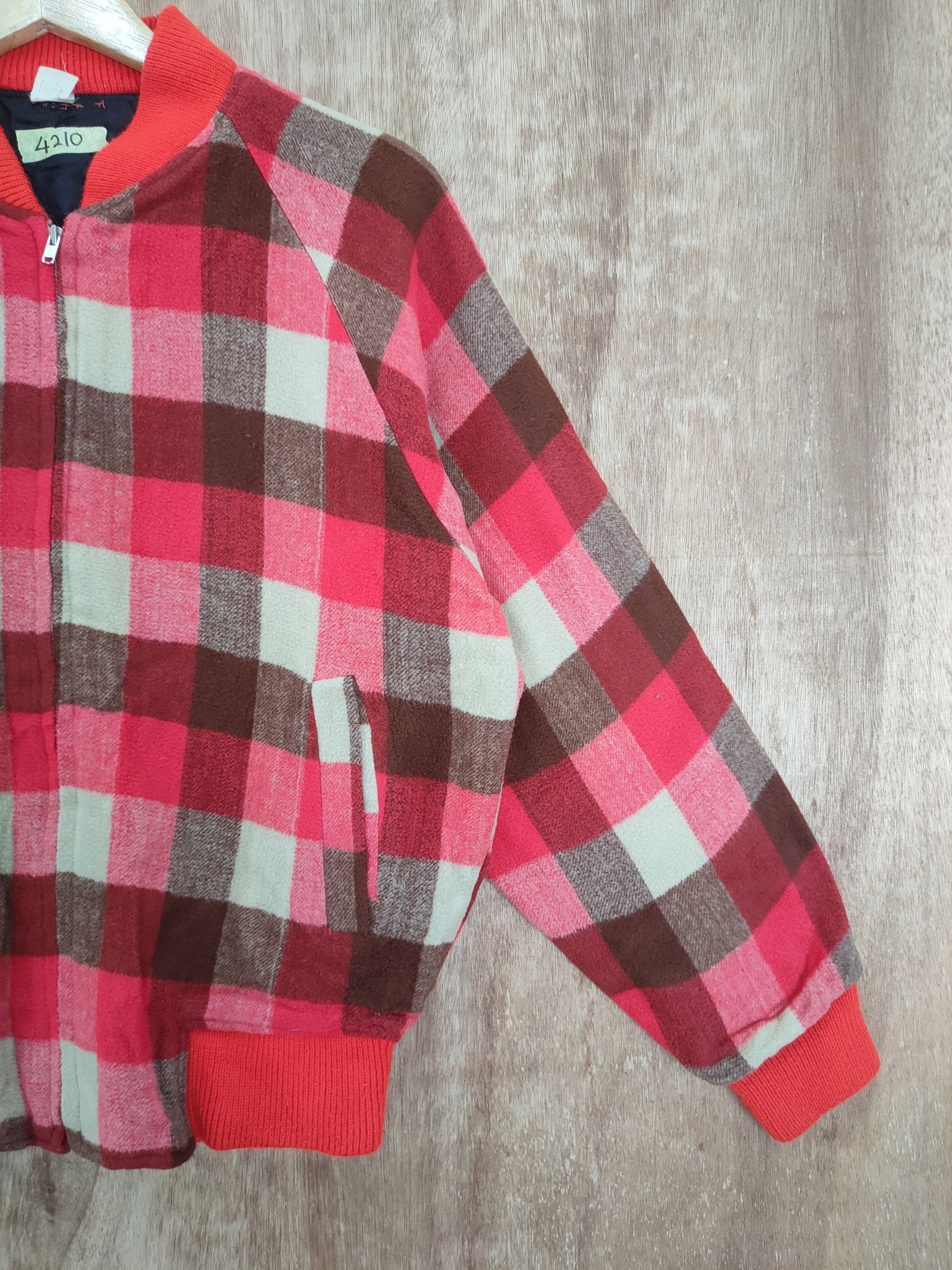 Japanese Brand Japan Checkered red varsity wool jacket vintage #4210 Size US M / EU 48-50 / 2 - 3 Thumbnail