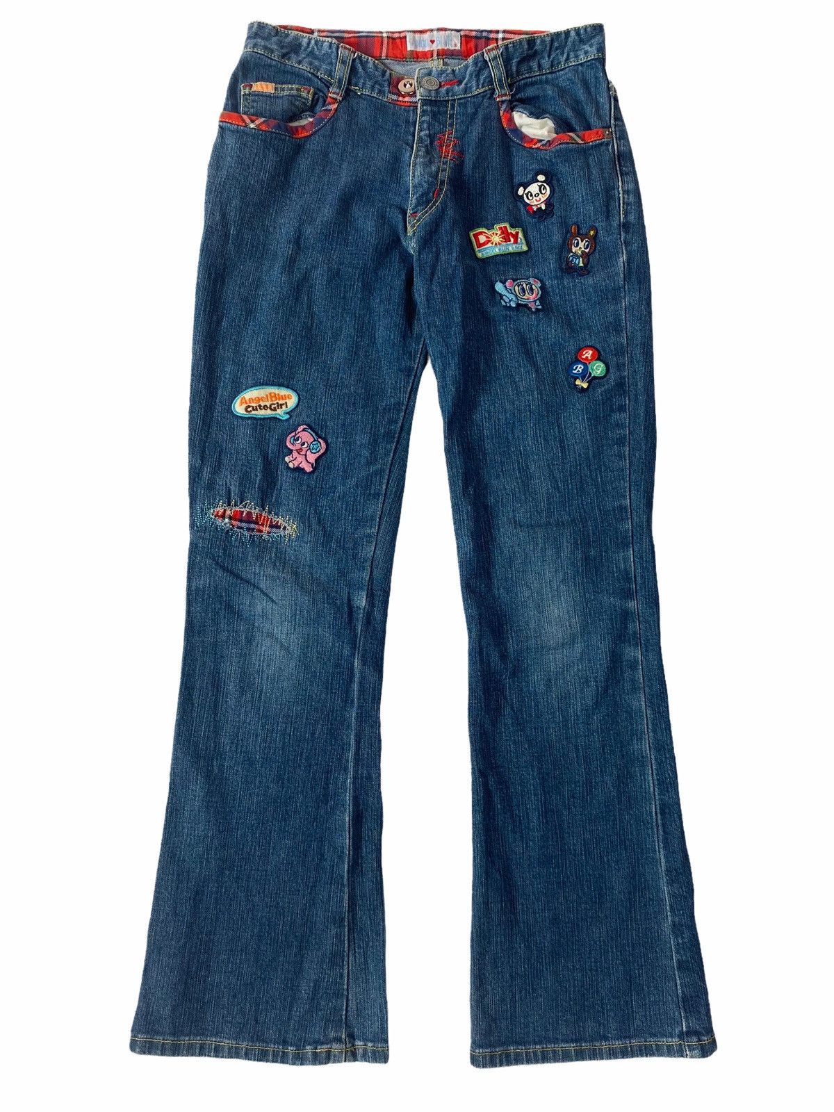 🖤BLACKFRIDAY🖤1990s Angel Blue - Mini Patch Flared Denim
