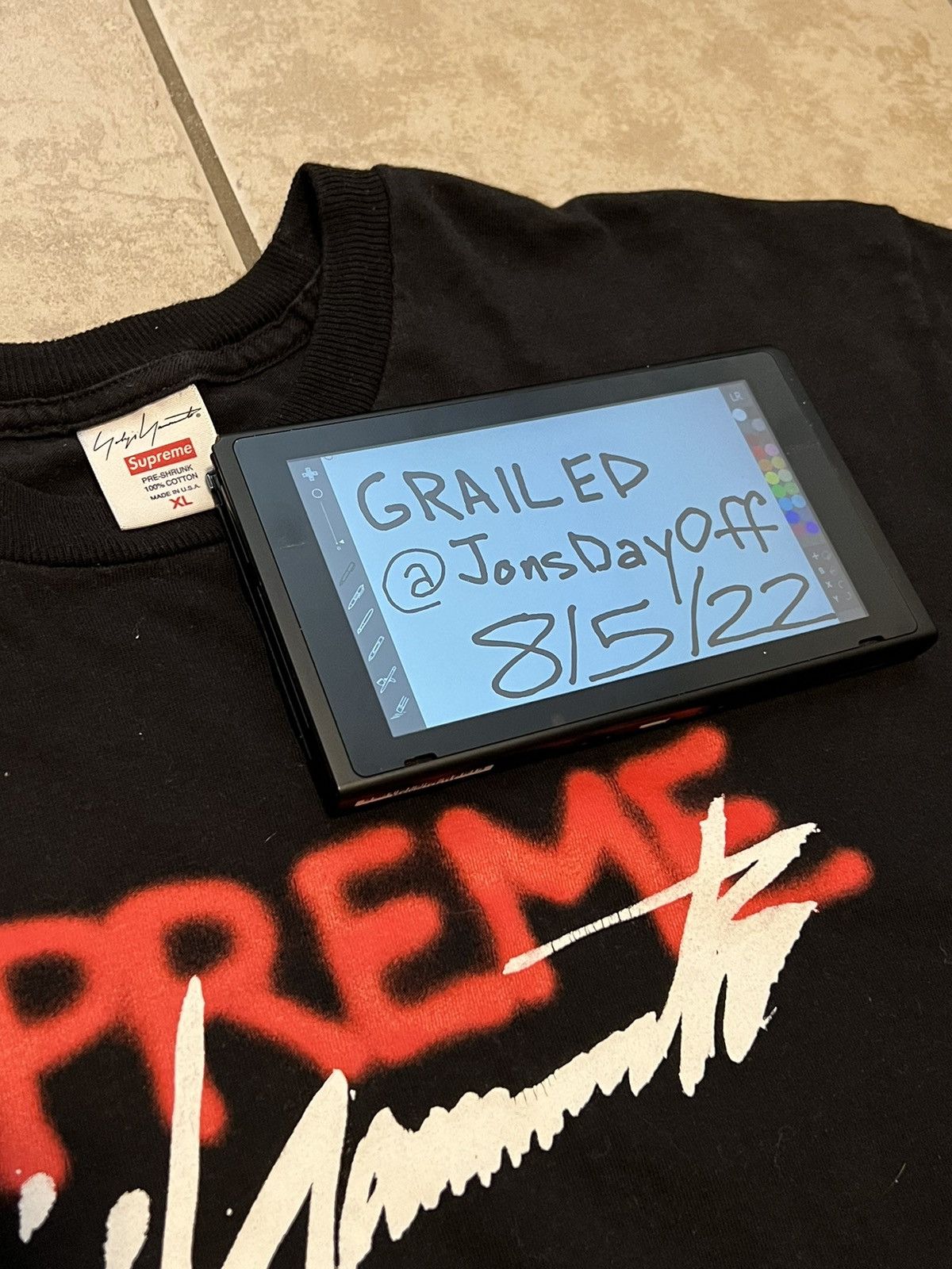 Supreme x Yohji Yamamoto Logo Tee FW20