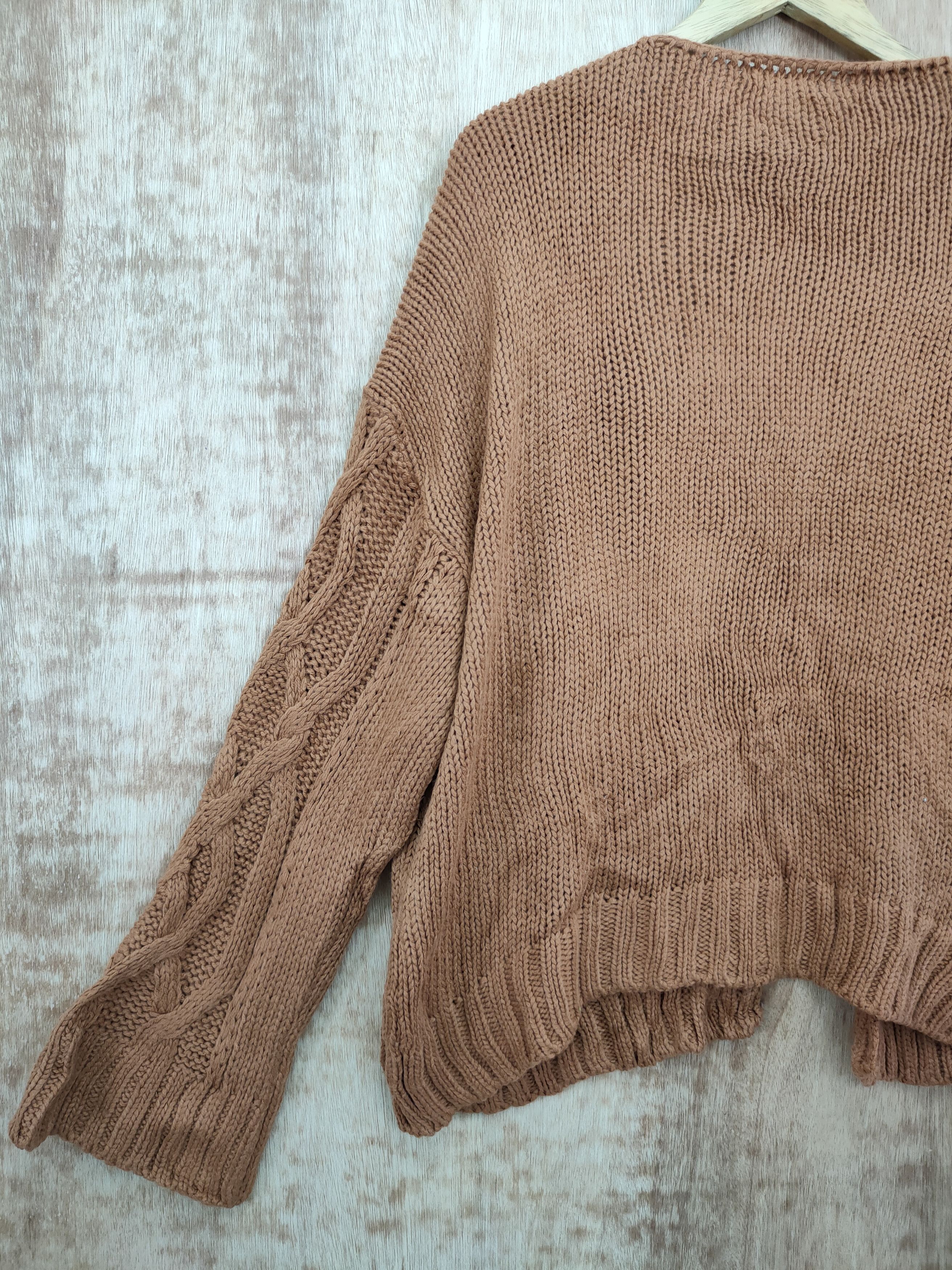 Aran Isles Knitwear DL Ney Cardigan Japan brown cable knitwear #46-146 Size US M / EU 48-50 / 2 - 8 Thumbnail