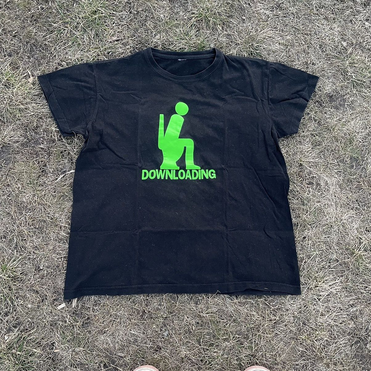 Vintage Vintage Y2K Neon Graphic Tee Downloading Logo Streetwear M Size US M / EU 48-50 / 2 - 2 Thumbnail