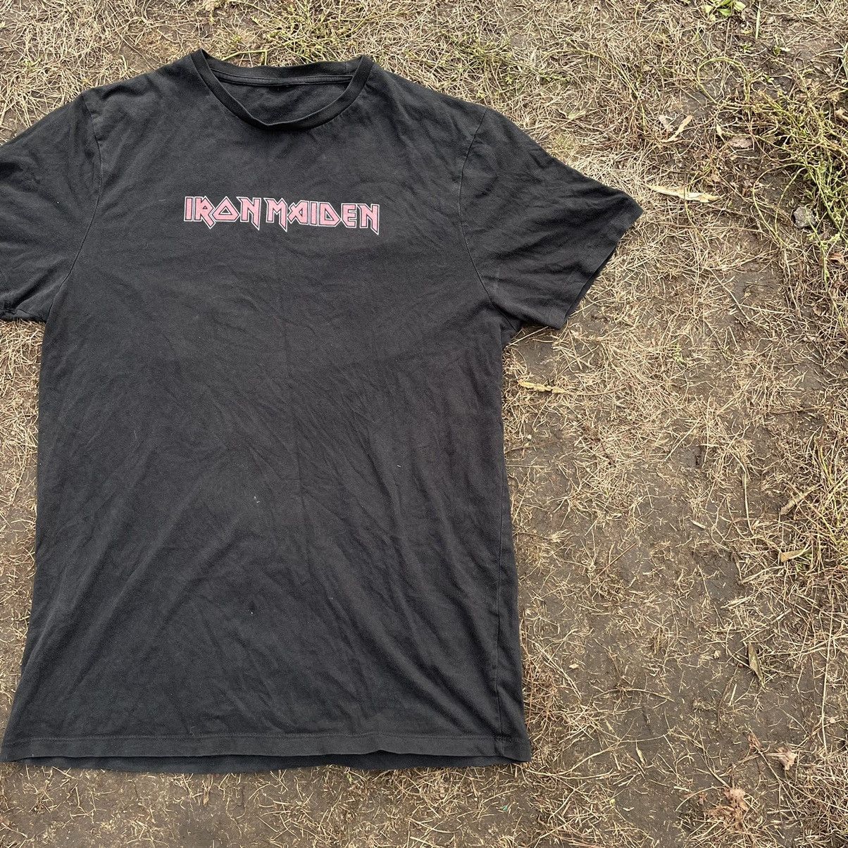 Vintage Vintage 90s Iron Maiden Faded Band Graphic Tee Black Grail M Size US M / EU 48-50 / 2 - 2 Thumbnail