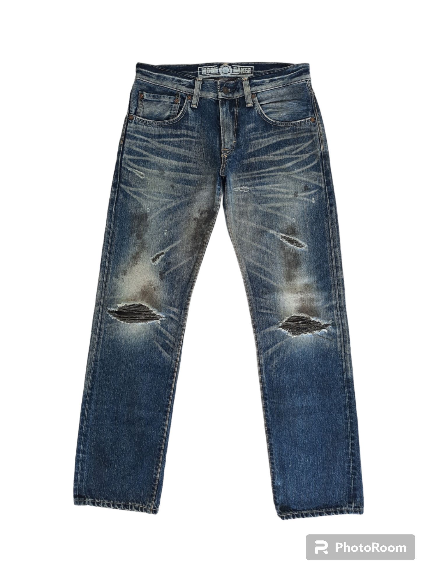 Japanese Brand 🔥Edwin 503 moon baker distressed stonewash denim jeans Size US 32 / EU 48 - 1 Thumbnail