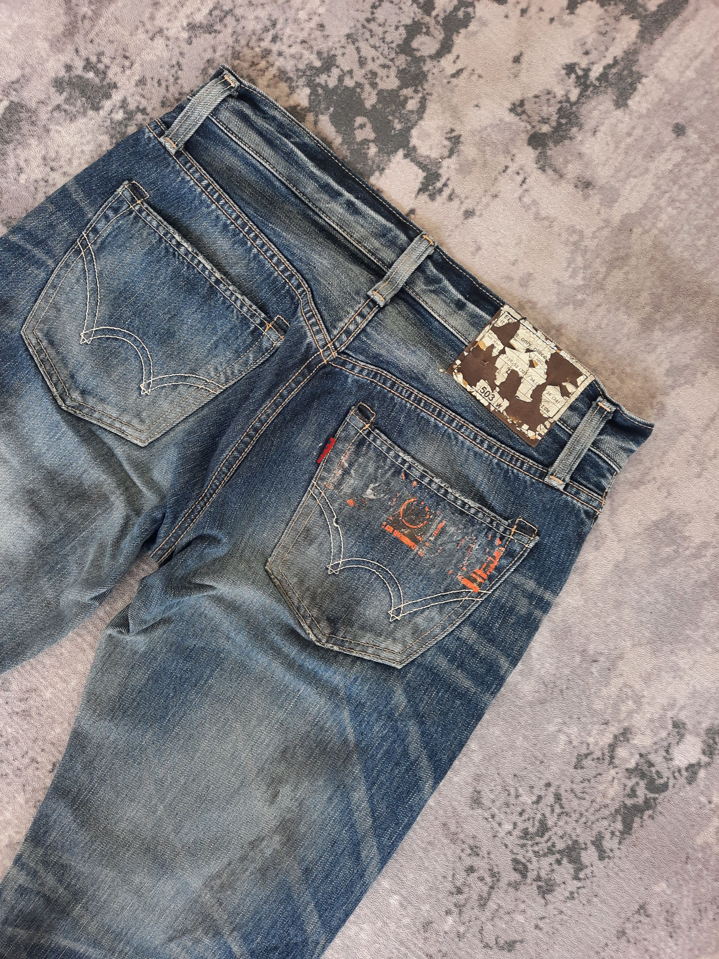 Japanese Brand 🔥Edwin 503 moon baker distressed stonewash denim jeans Size US 32 / EU 48 - 4 Thumbnail
