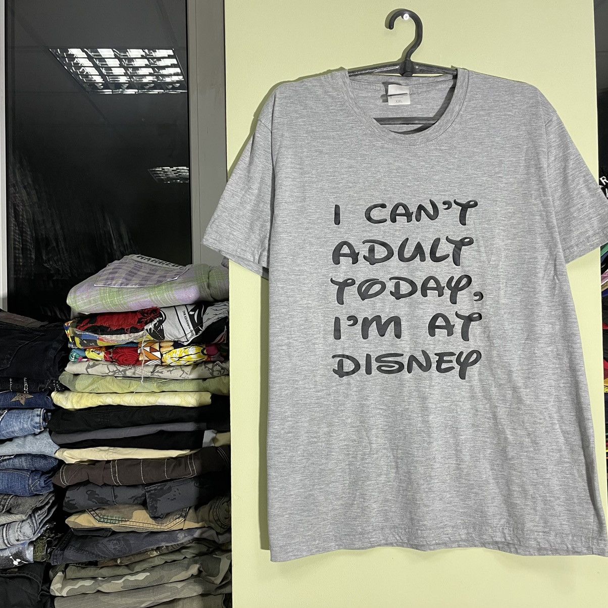 Fruit Of The Loom Vintage 90s Adult “ I Can’t Adult Today I Disney” Humor Tee Size US XL / EU 56 / 4 - 3 Thumbnail