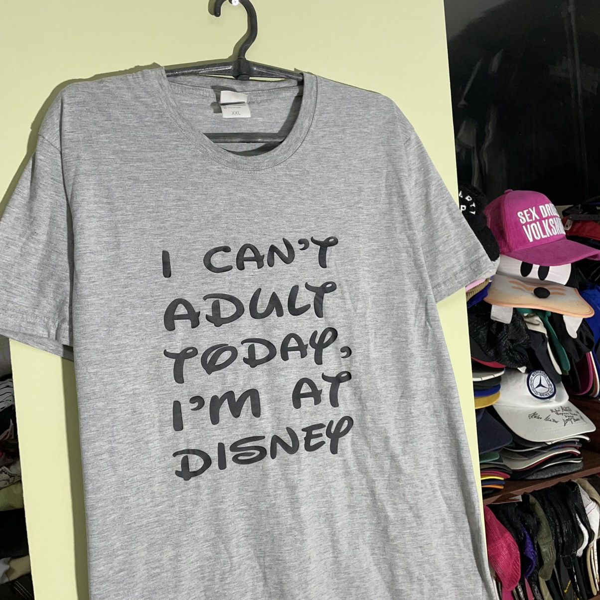 Fruit Of The Loom Vintage 90s Adult “ I Can’t Adult Today I Disney” Humor Tee Size US XL / EU 56 / 4 - 4 Thumbnail