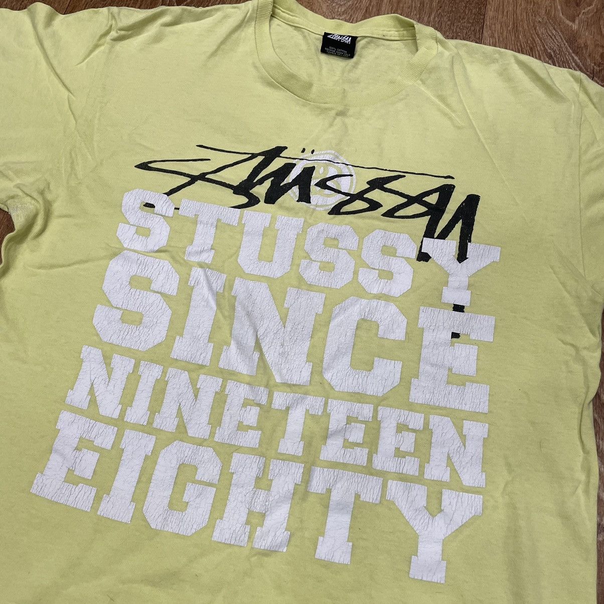 Vintage Vintage Y2K Stussy Sun Faded Graphic Tee Lime Green Swag M Size US M / EU 48-50 / 2 - 5 Thumbnail