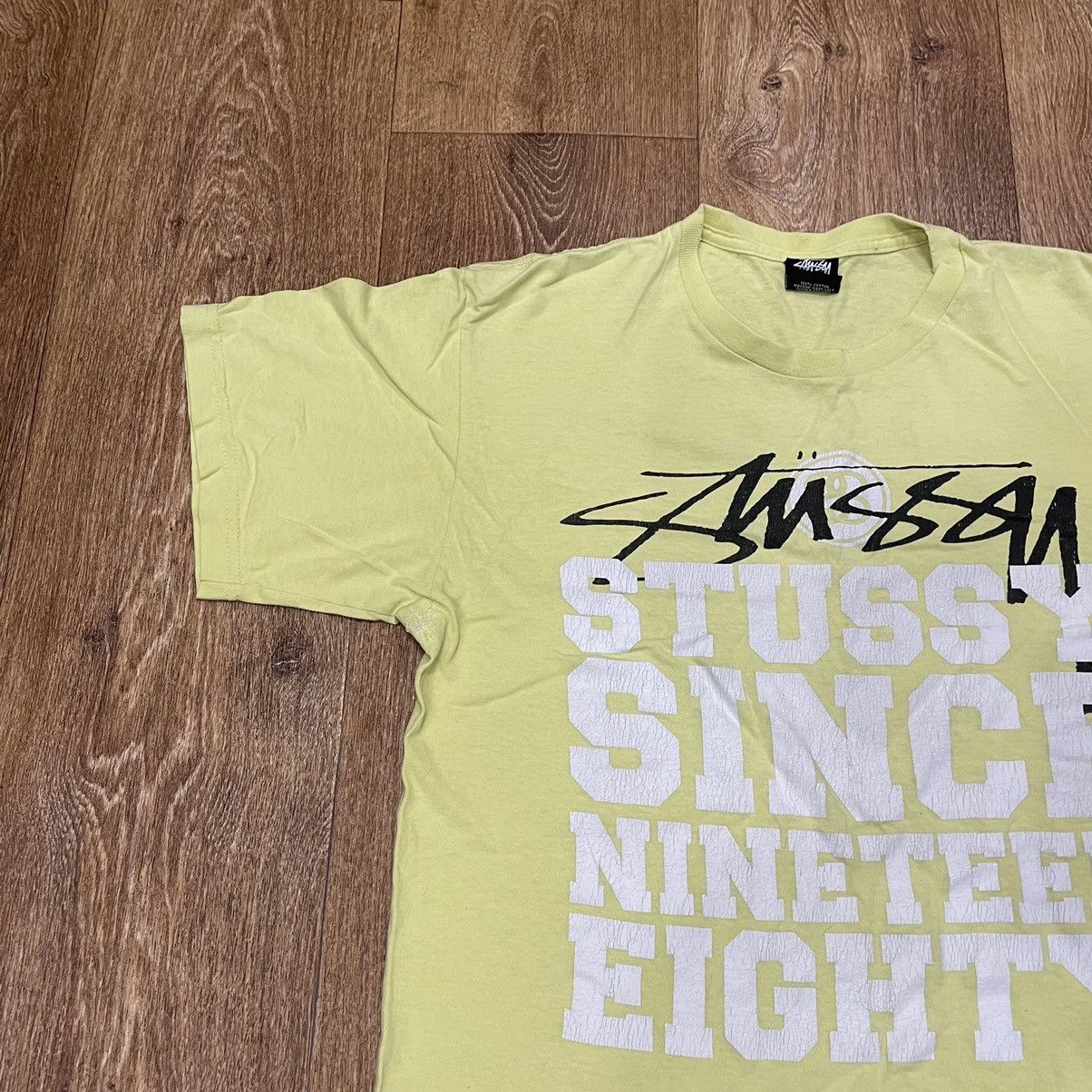 Vintage Vintage Y2K Stussy Sun Faded Graphic Tee Lime Green Swag M Size US M / EU 48-50 / 2 - 3 Thumbnail