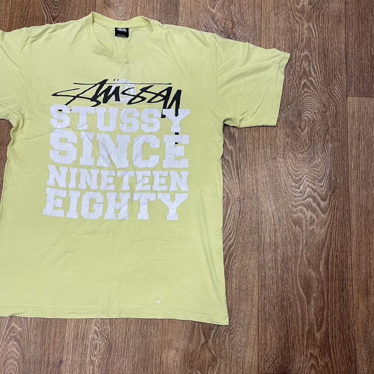 Vintage Vintage Y2K Stussy Sun Faded Graphic Tee Lime Green Swag M Size US M / EU 48-50 / 2 - 2 Thumbnail