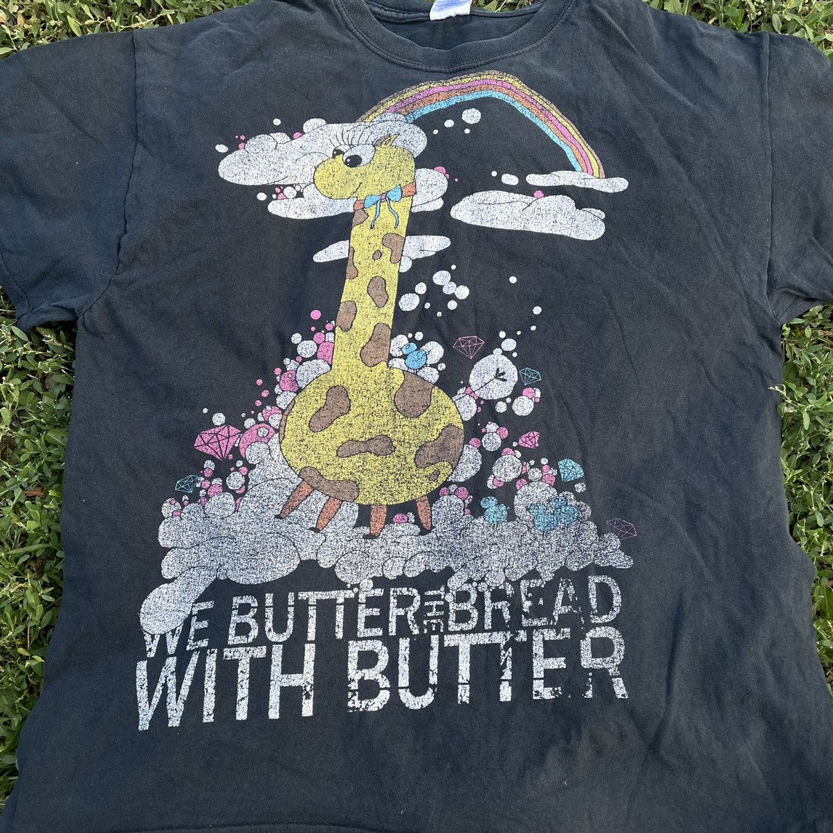 Vintage Vintage Y2K Sun Faded Graphic Tee Butter Bread Print Black L Size US L / EU 52-54 / 3 - 4 Thumbnail
