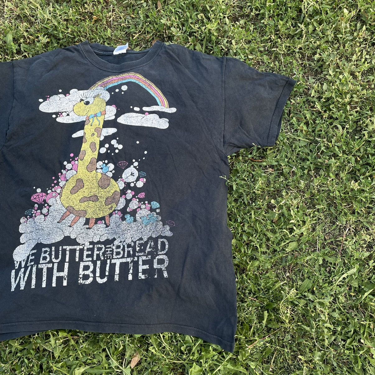 Vintage Vintage Y2K Sun Faded Graphic Tee Butter Bread Print Black L Size US L / EU 52-54 / 3 - 2 Thumbnail
