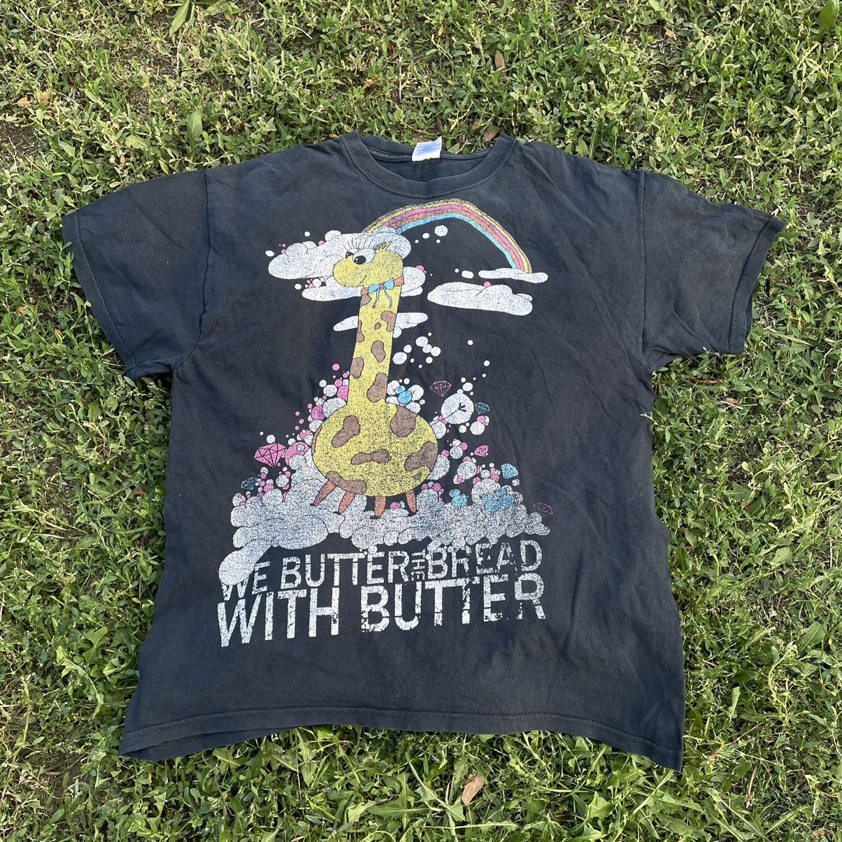 Vintage Vintage Y2K Sun Faded Graphic Tee Butter Bread Print Black L Size US L / EU 52-54 / 3 - 1 Thumbnail