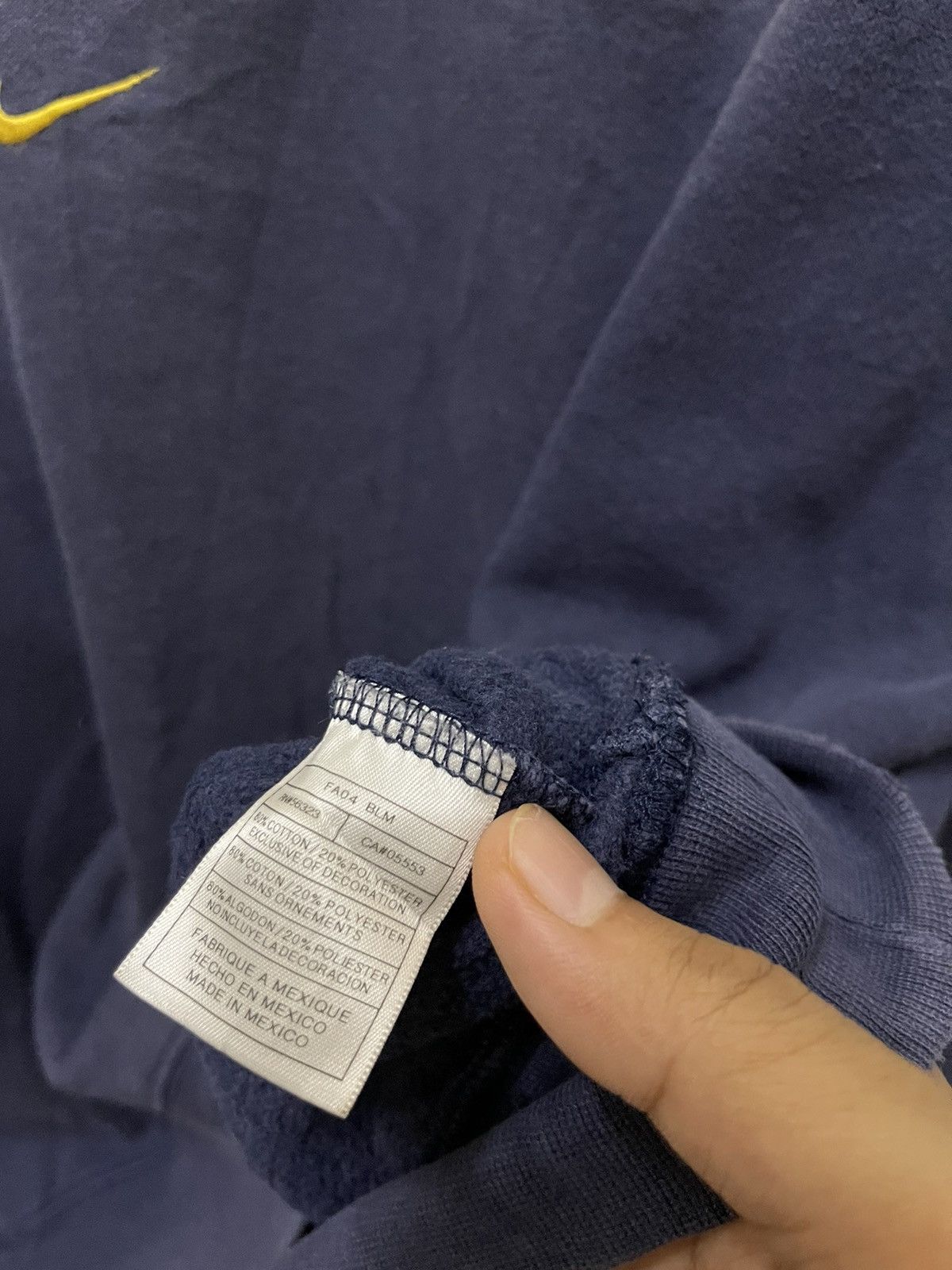 Nike × Vintage Vintage Nike Michigan Distressed Sweatshirt Navy Size US M / EU 48-50 / 2 - 10 Thumbnail
