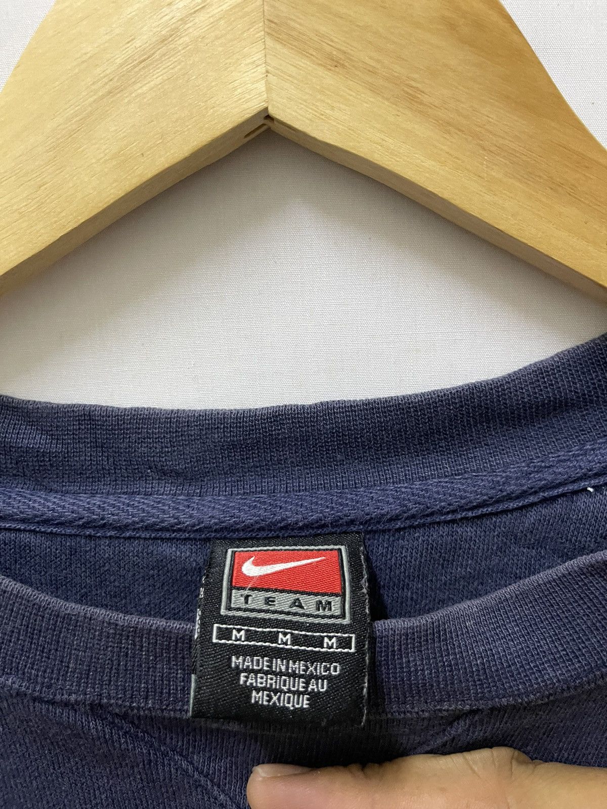 Nike × Vintage Vintage Nike Michigan Distressed Sweatshirt Navy Size US M / EU 48-50 / 2 - 8 Thumbnail