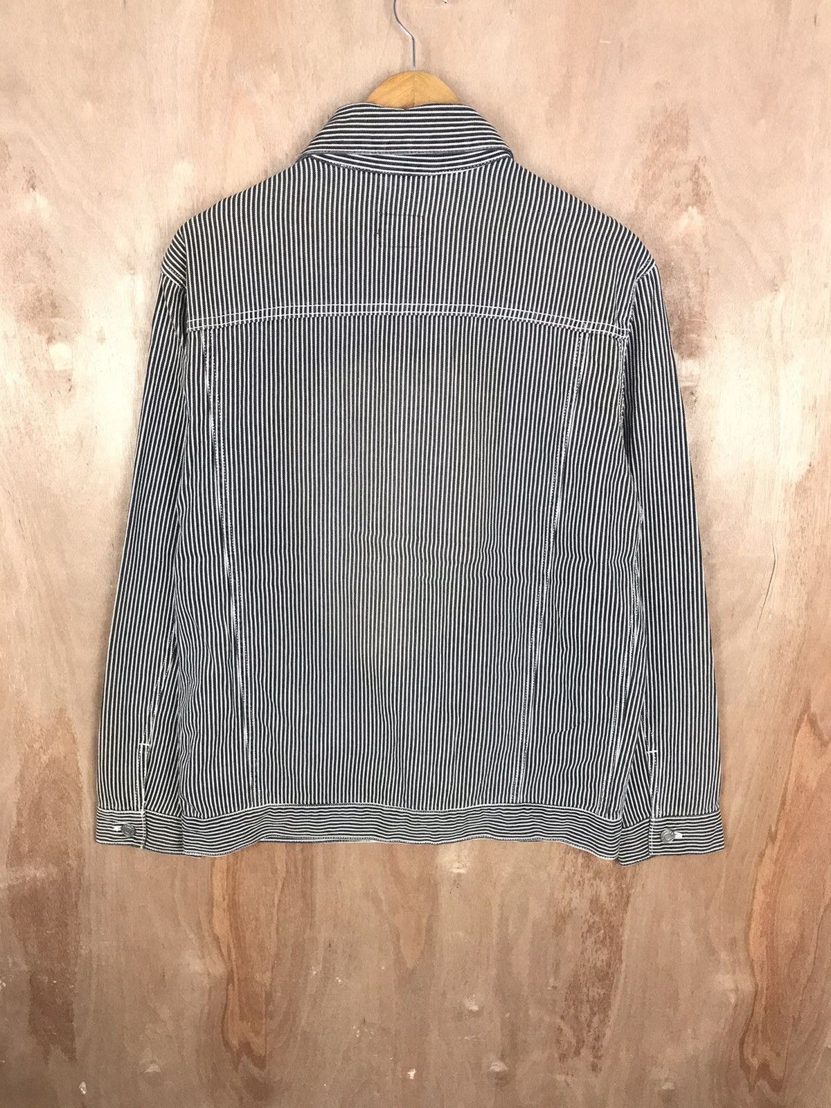 Hysteric Glamour × Japanese Brand × Vintage Vintage Oldskool 90’s FinWay Hickory Stripes Jacket Size US M / EU 48-50 / 2 - 10 Thumbnail