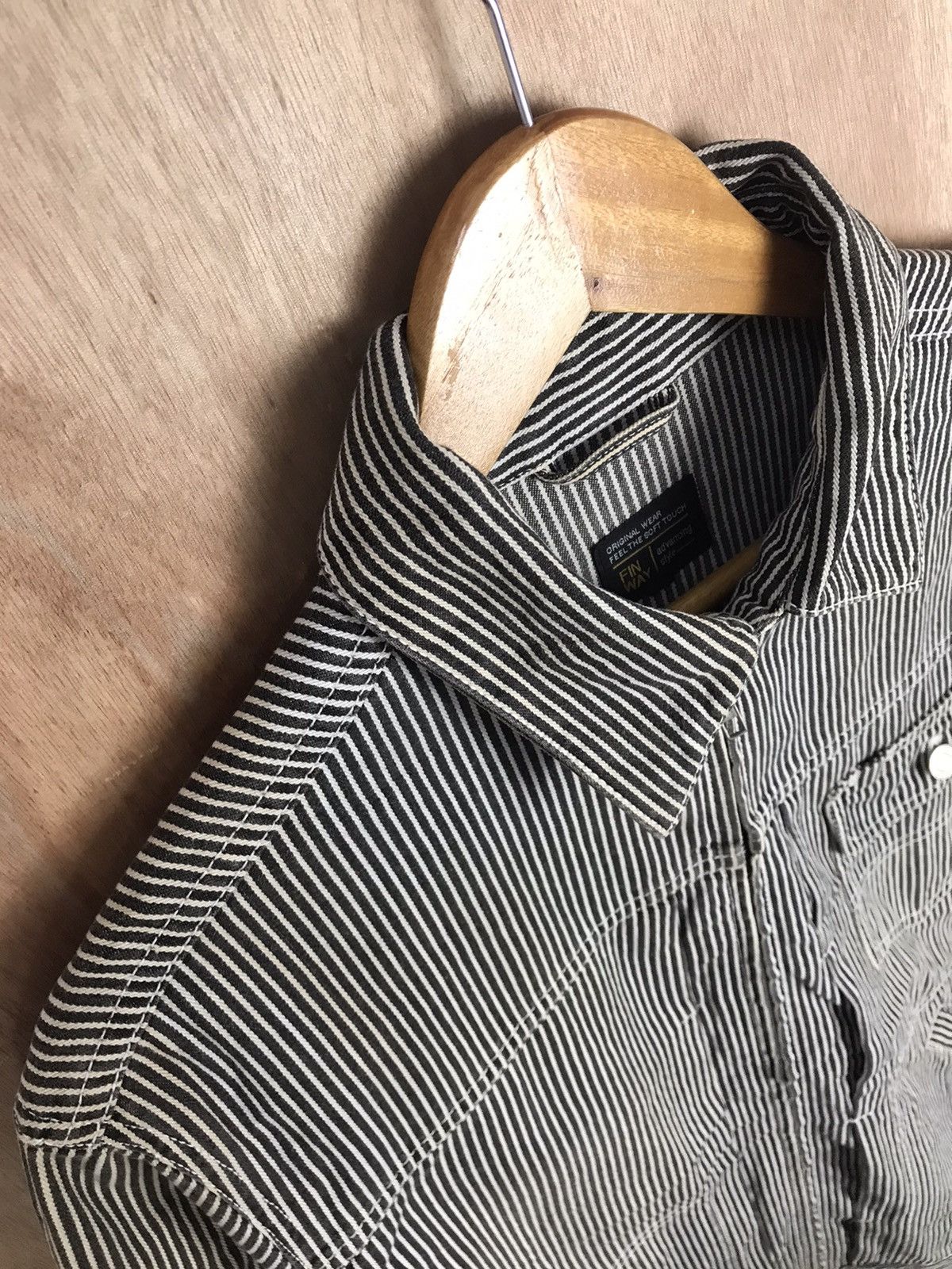 Hysteric Glamour × Japanese Brand × Vintage Vintage Oldskool 90’s FinWay Hickory Stripes Jacket Size US M / EU 48-50 / 2 - 13 Thumbnail