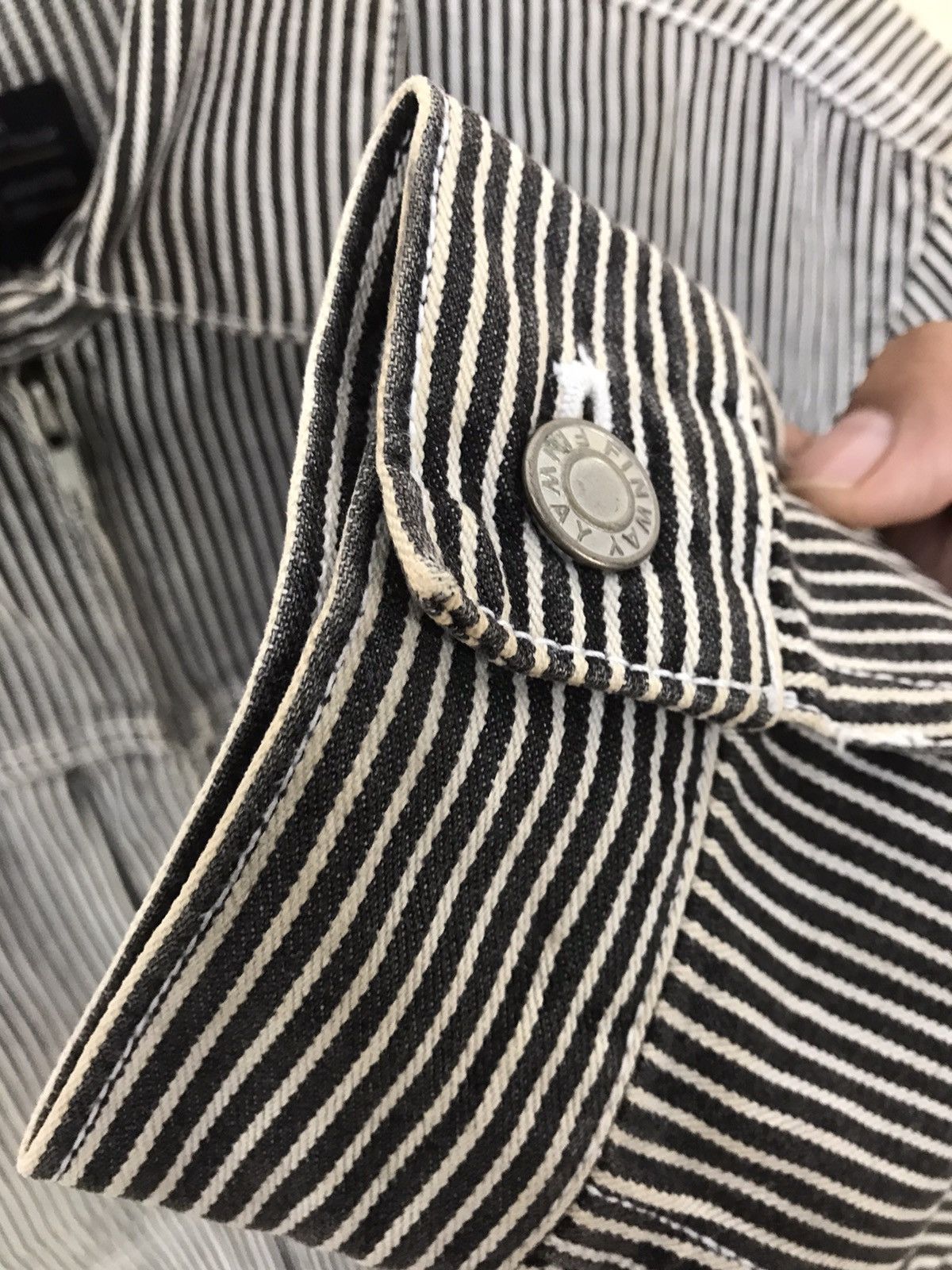 Hysteric Glamour × Japanese Brand × Vintage Vintage Oldskool 90’s FinWay Hickory Stripes Jacket Size US M / EU 48-50 / 2 - 8 Thumbnail